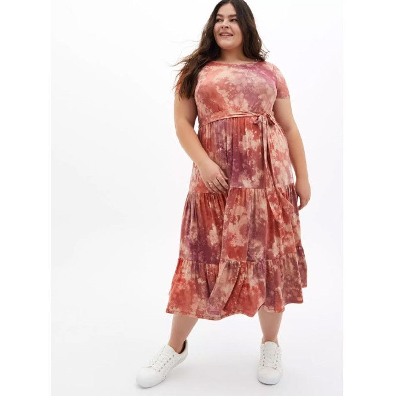 Corridor Torrid Super Soft Knits Stretch Jersey Tiered Skater Dress Size XXL / US 16-18 / IT 52-54 - 1 Thumbnail