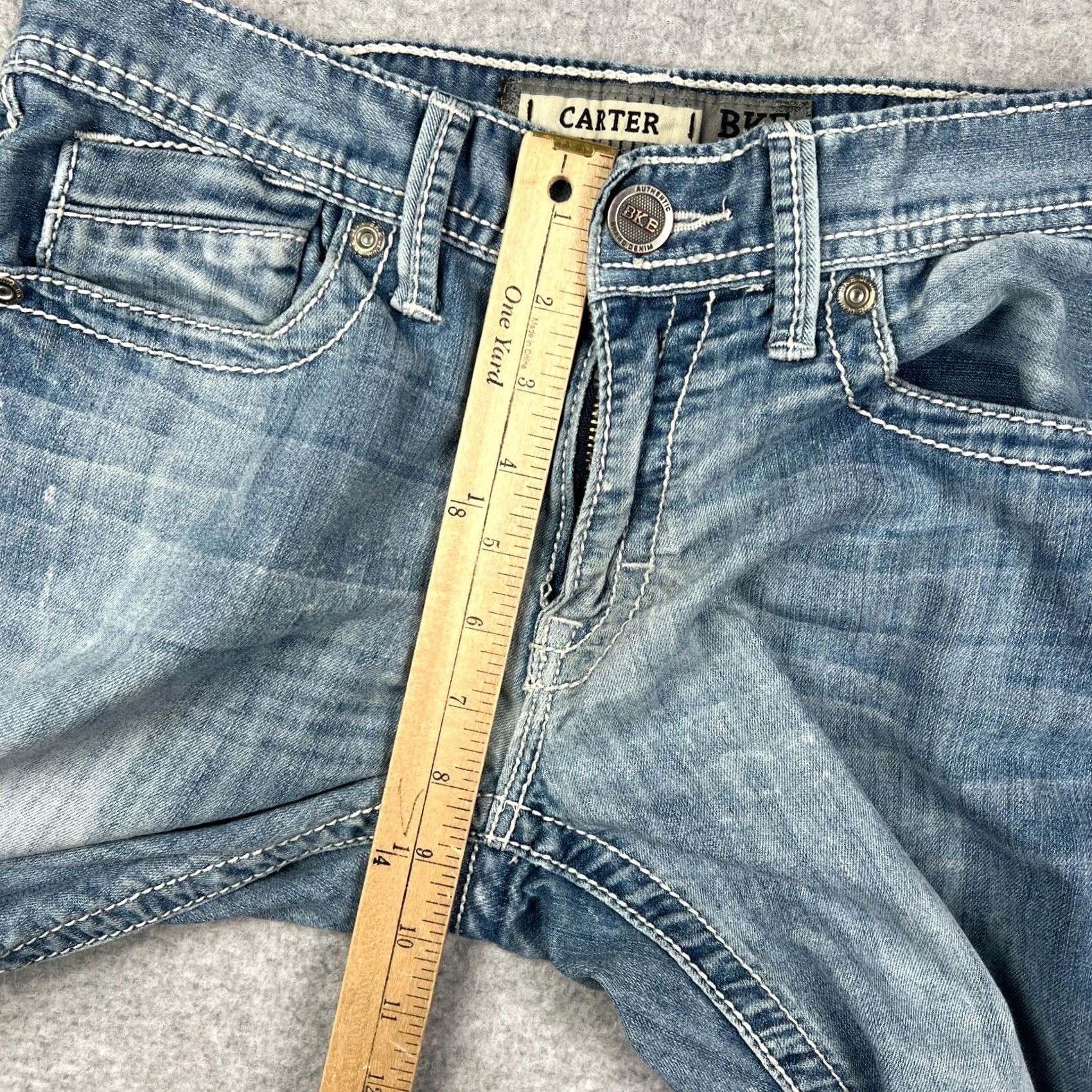 Vintage Buckle BKE Carter Jeans Stretch Denim 30x31 Men Blue Pants Thick Stitch Size US 30 / EU 46 - 7 Thumbnail