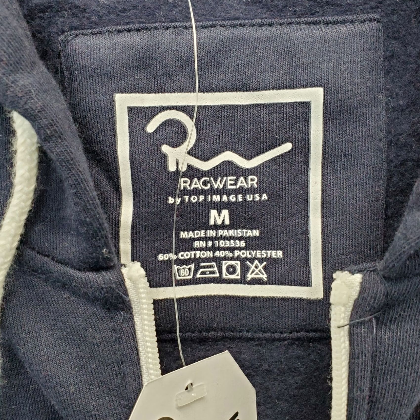 Vintage Ragwear Full Zip Hoodie Unisex M Navy Seaside Park Pockets Drawstring ZH6324 Size US M / EU 48-50 / 2 - 4 Thumbnail