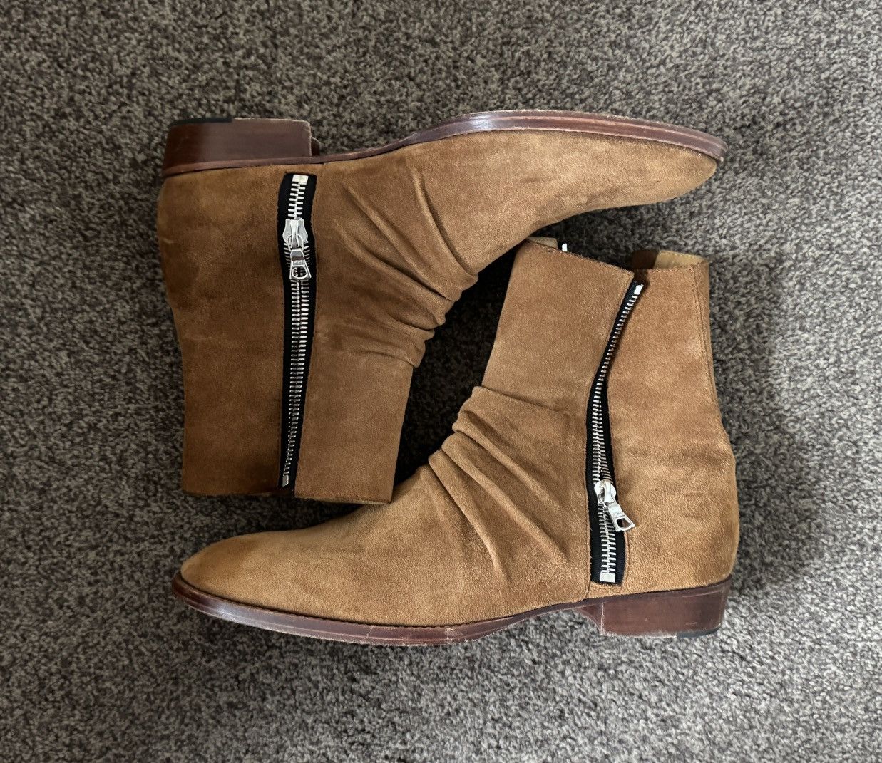 Amiri Amiri OG Stack Boots with Double Zip | Grailed