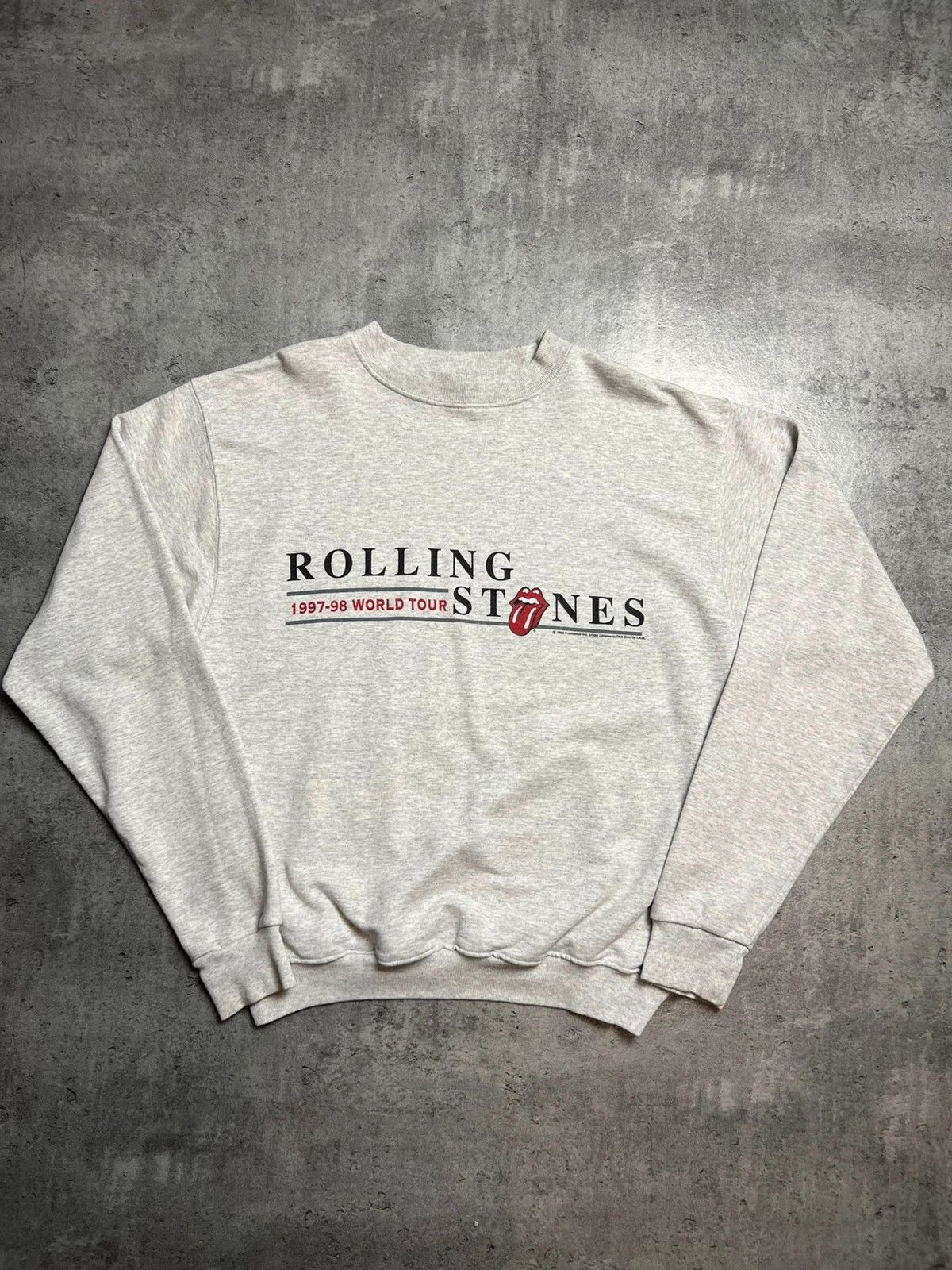 Vintage Vintage gray og rolling stones 1997-98 world tour crewneck Size US M / EU 48-50 / 2 - 1 Thumbnail