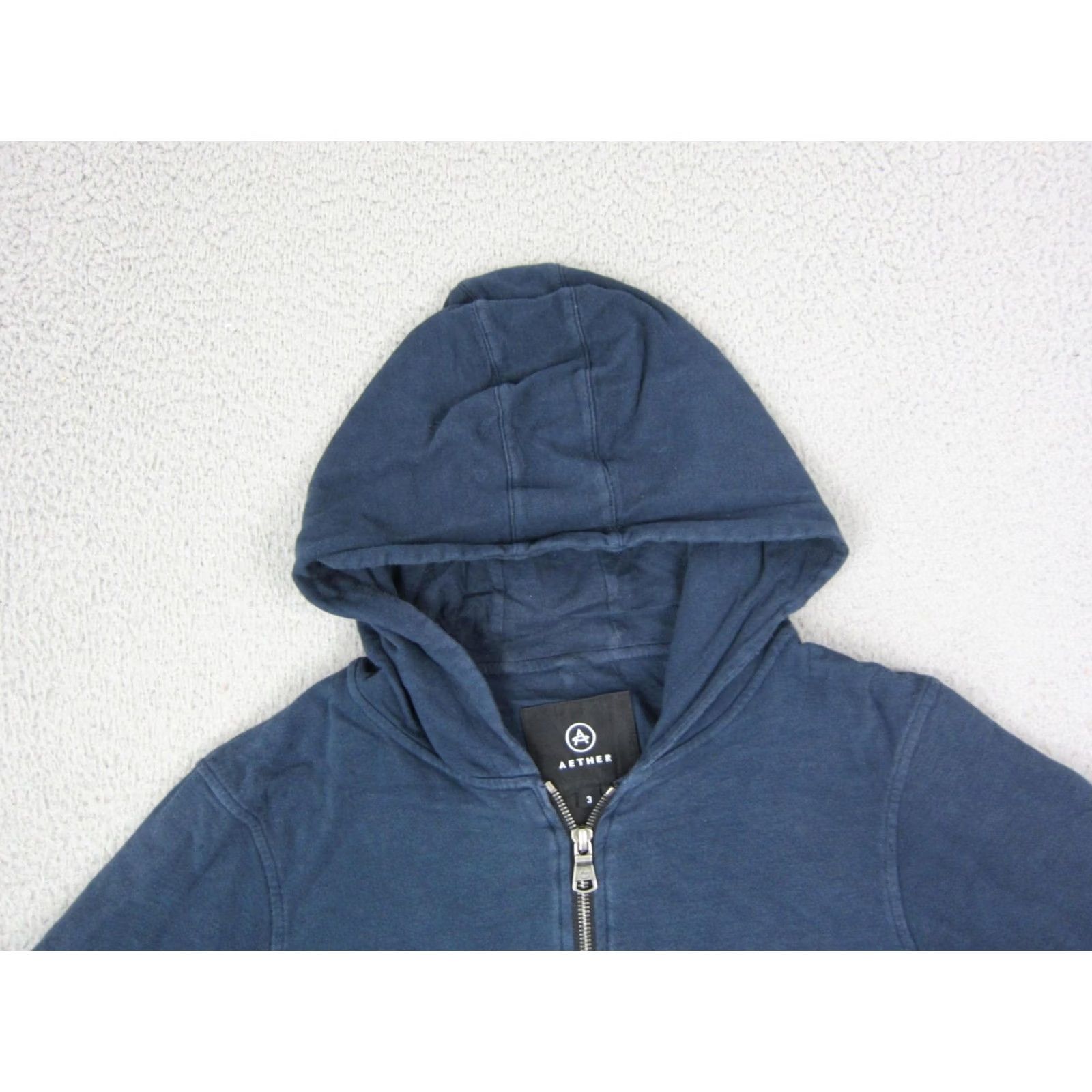 Vintage Aether Hoodie Mens 3 Large Blue Full Zip Sweatshirt Cotton Casual Outdoors USA Size US L / EU 52-54 / 3 - 2 Thumbnail