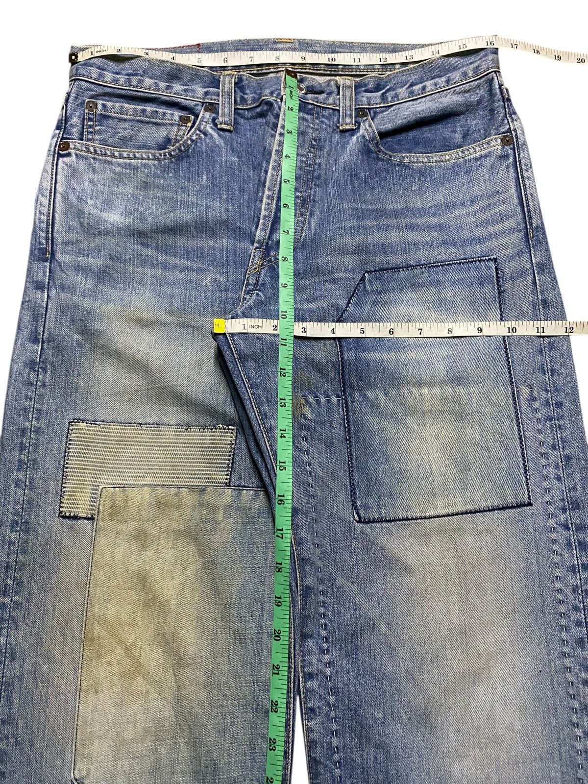 GOA Vintage Japanese Brand Gowest Rare Denim Pacthes Baggy Jeans Size US 33 - 15 Thumbnail