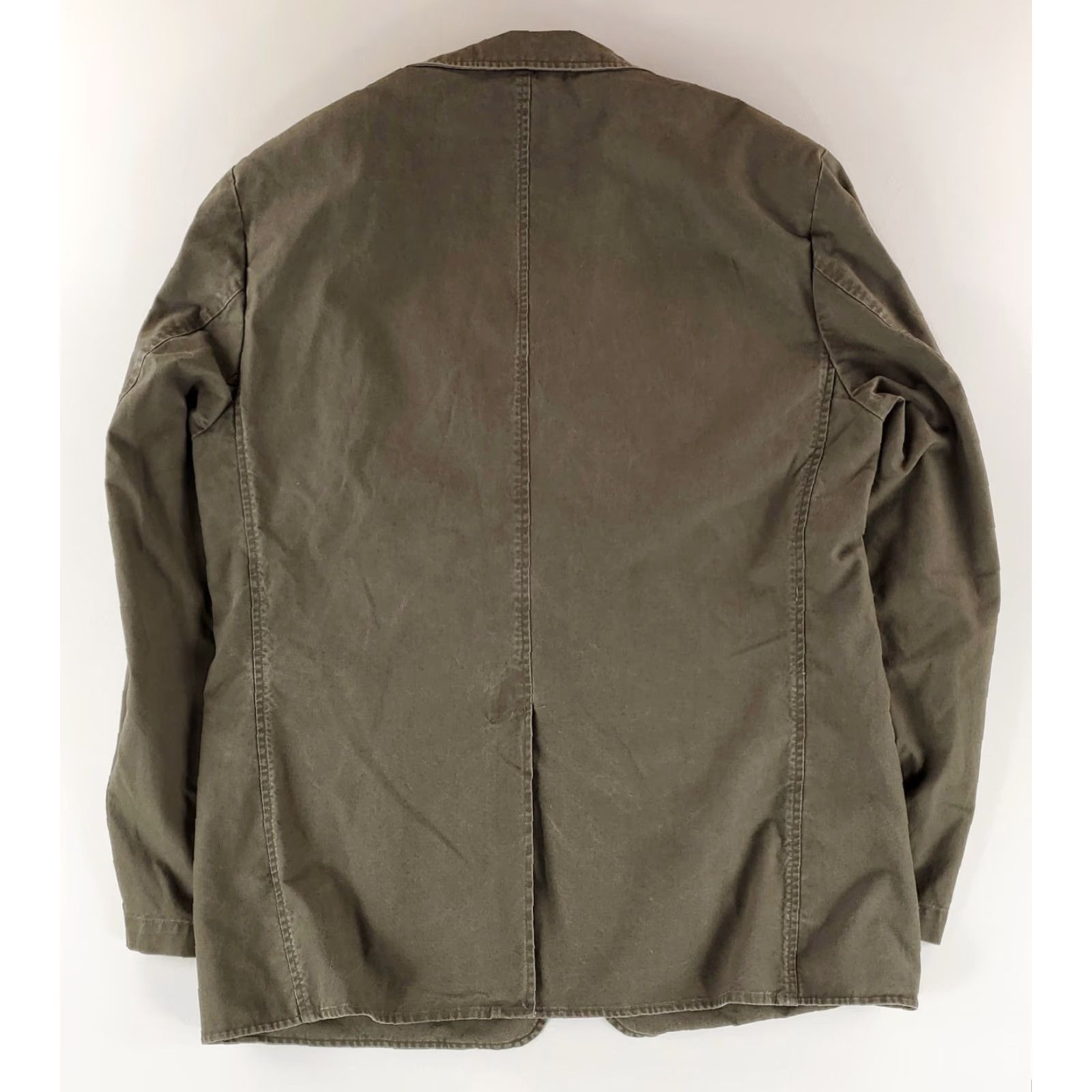 Vintage LL Bean Ojai Chore Jacket Gray Mens 44 Blazer Padded Shoulders Cotton Jacket Mens 44 Size 44R - 4 Thumbnail