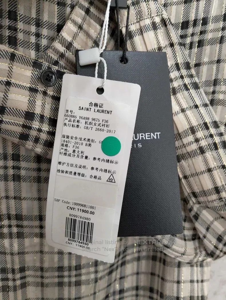 Yves Saint Laurent YSL Plaid Button. Size US S / EU 44-46 / 1 - 5 Thumbnail