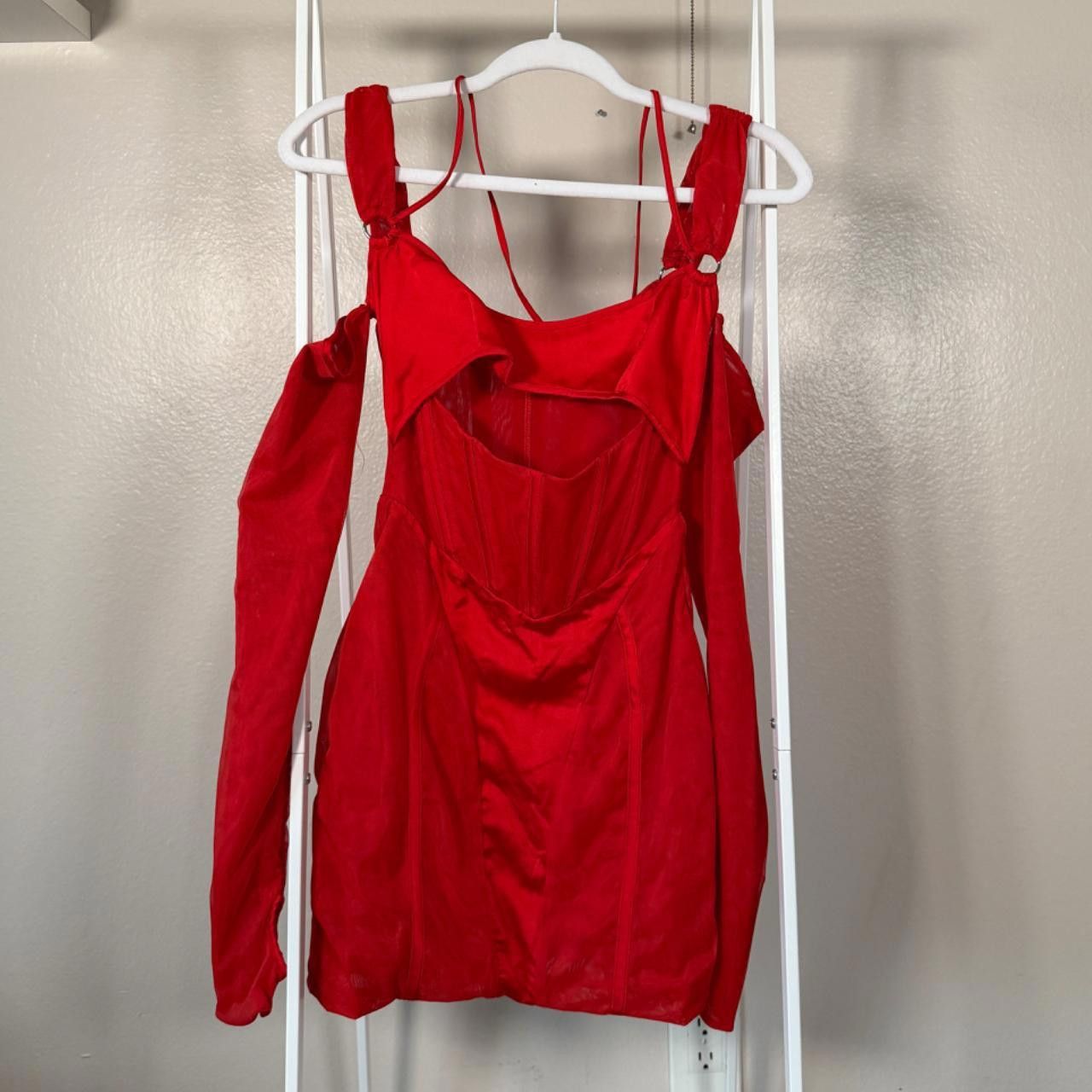 Designer red cutout mini dress Size XS / US 0-2 / IT 36-38 - 2 Thumbnail