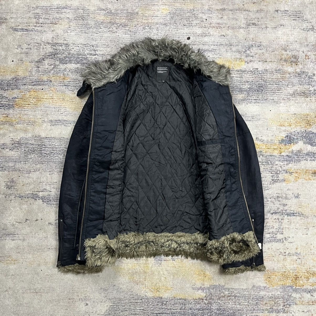 Le Grande Bleu (L.G.B.) Splendid satisfaction micro suede riders fur collar jacket Size US L / EU 52-54 / 3 - 8 Thumbnail