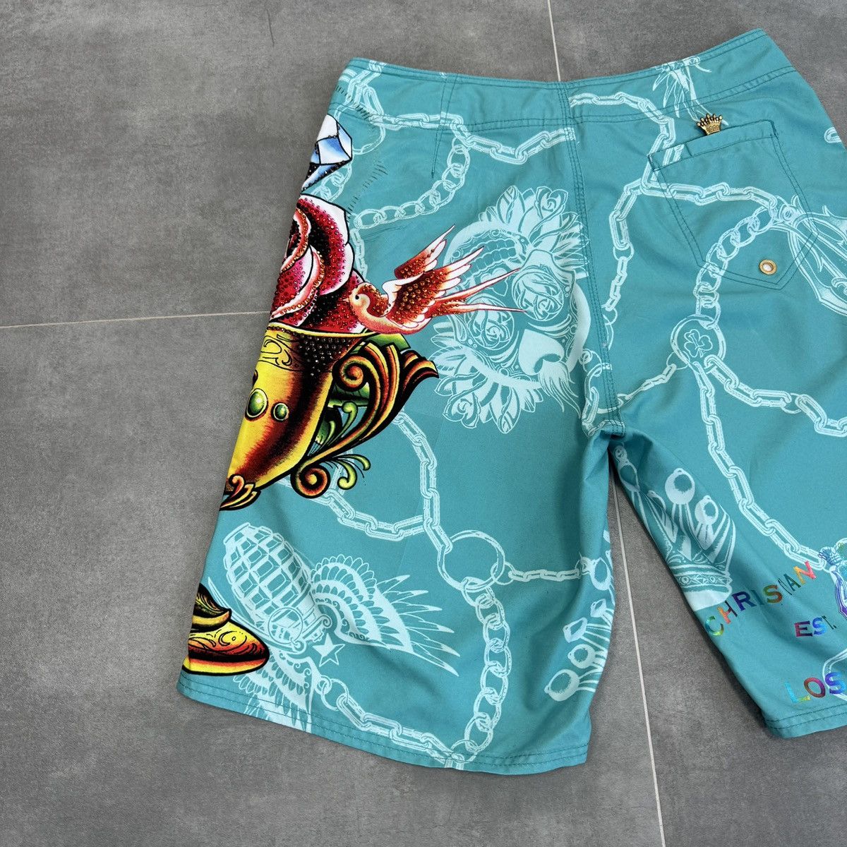 Christian Audigier Christian Audigier Surf Style Tattoo Y2K Board Men Shorts Size US 33 - 19 Thumbnail