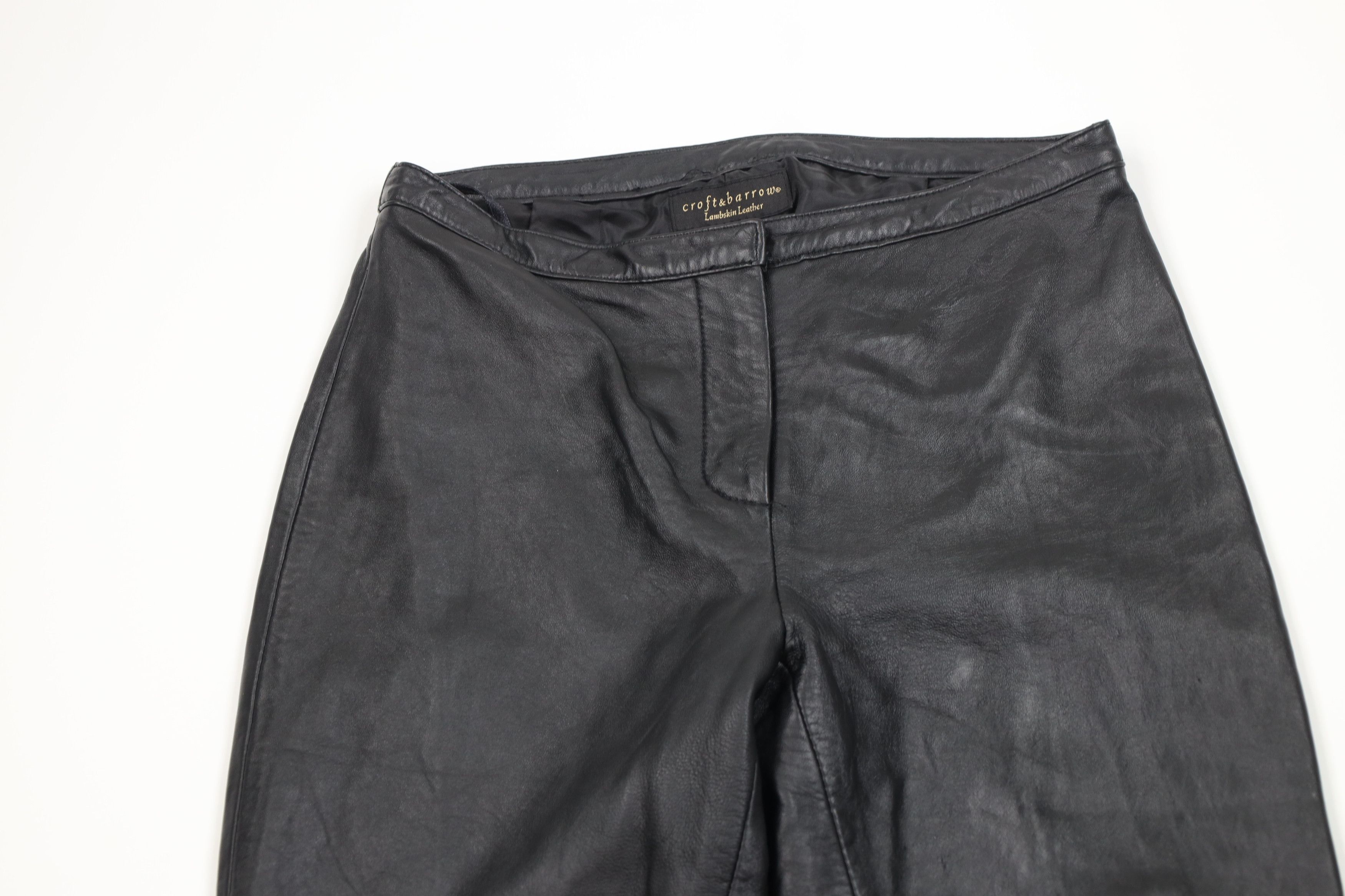 Vintage Vintage 90s Streetwear Soft Lambskin Leather Pants Black Size 27" / US 4 / IT 40 - 2 Thumbnail