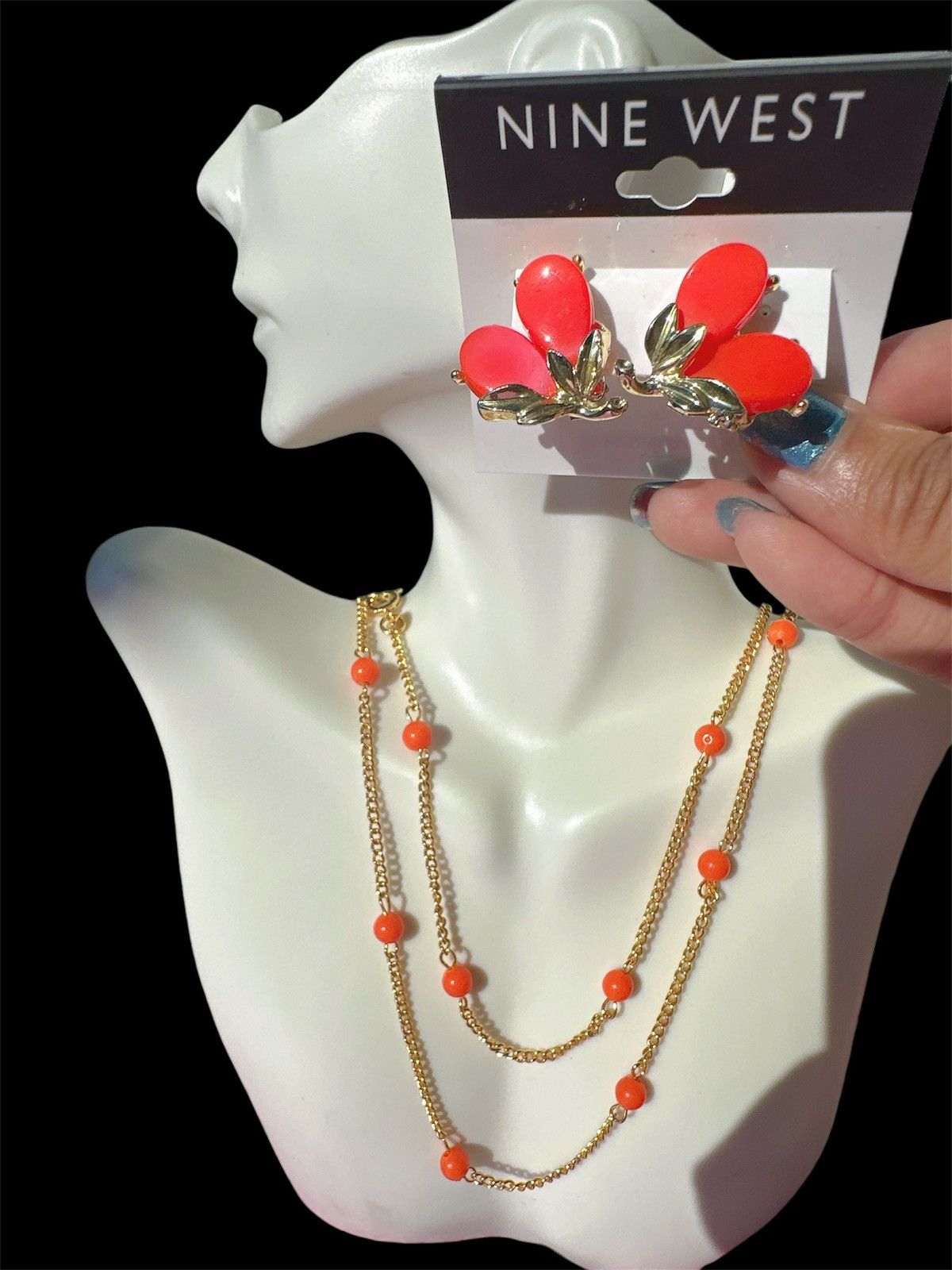 Nine West Nine West 2pc set necklace + earring comfortable clip on Size ONE SIZE - 1 Thumbnail