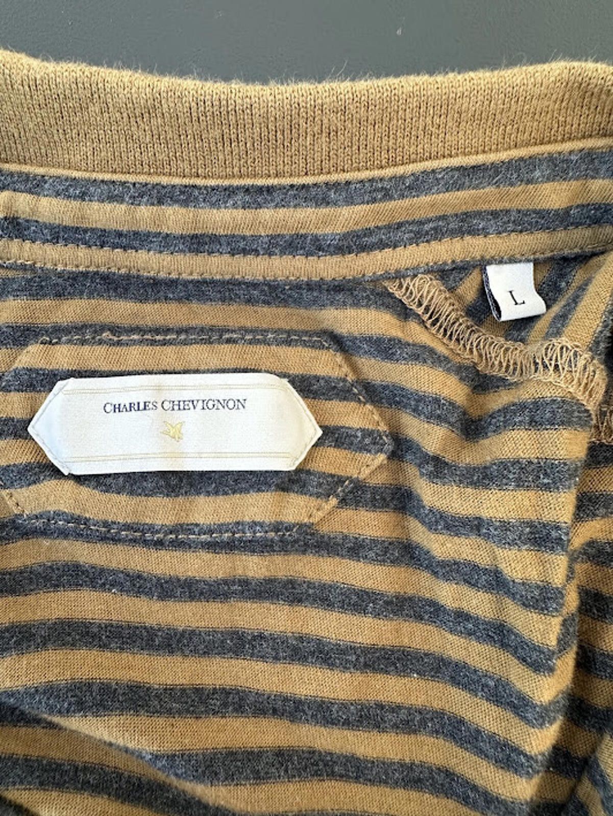 Other Charles Chevignon Stripe Polo Brown Navy L Size US L / EU 52-54 / 3 - 4 Thumbnail