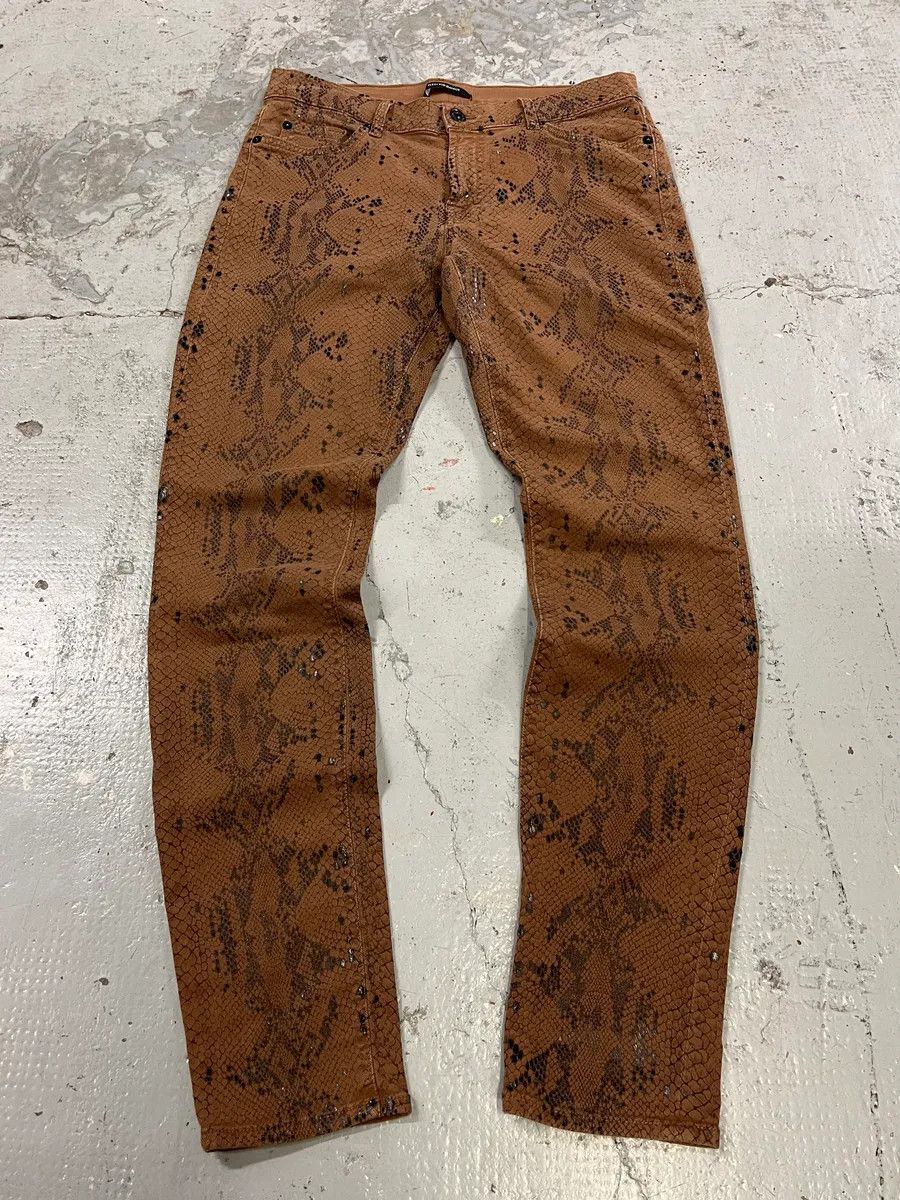Vintage 2000s Plein Sud Snake Print Skinny Pants Size US 28 / EU 44 - 1 Thumbnail