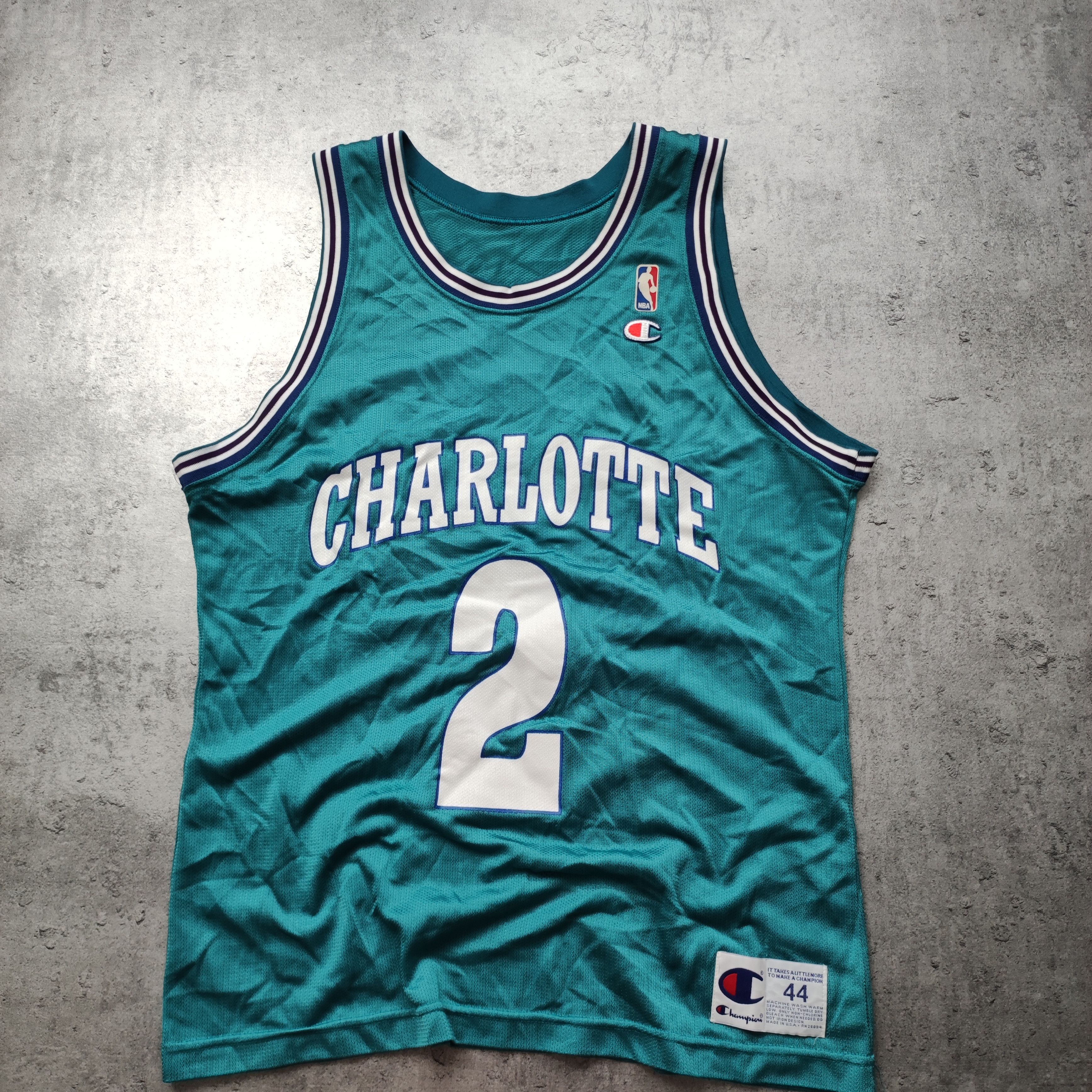 Champion × NBA × Vintage RARE Vintage 90s Authentic Charlotte Champion NBA Jersey Size US M / EU 48-50 / 2 - 3 Thumbnail