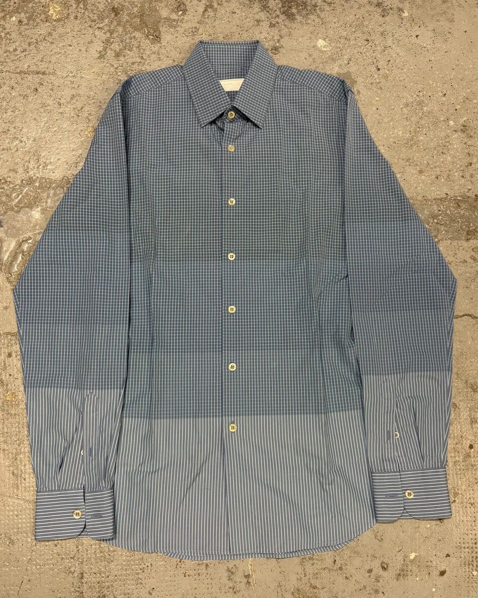 Prada 2000s Prada Blue Gradient Checkered Shirt Size US M / EU 48-50 / 2 - 3 Thumbnail