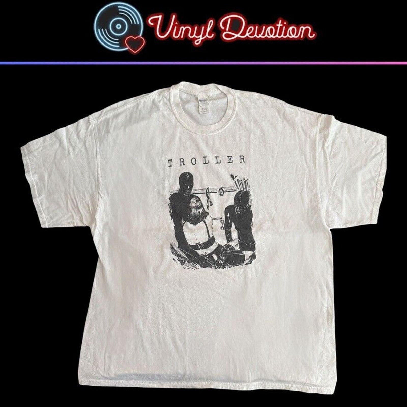 Gildan Troller Band White T-Shirt Size XXL Darkwave Size US XXL / EU 58 / 5 - 1 Thumbnail
