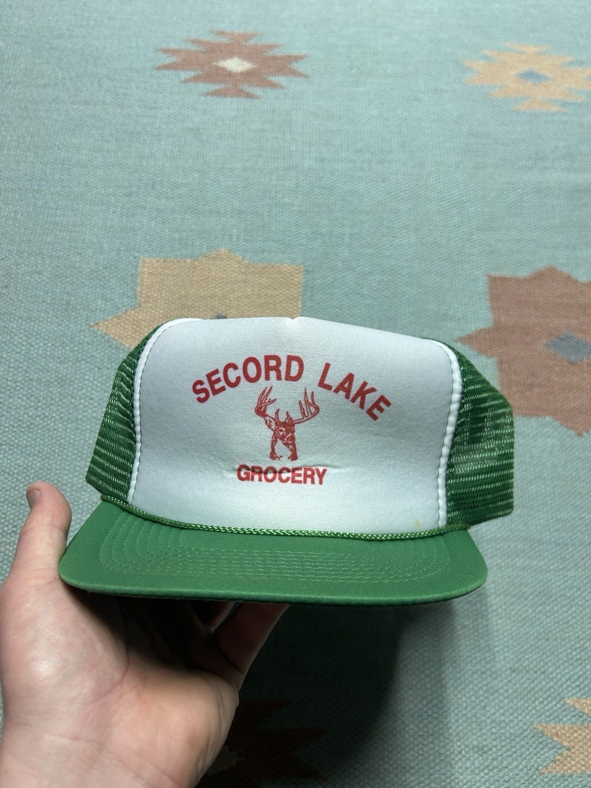 Vintage Vtg trucker hat Secord Lake Grocery Michigan deer buck anima Size ONE SIZE - 2 Thumbnail