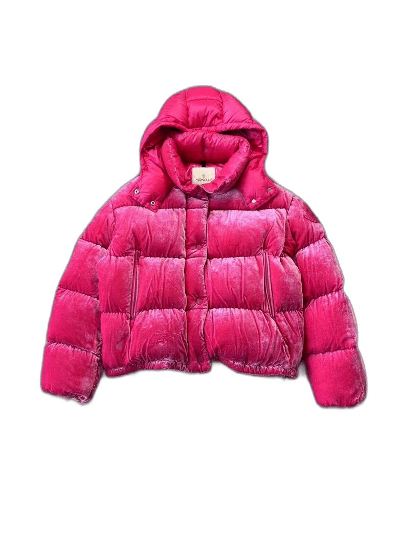 Moncler Moncler Velvet Down Jacket in Bright Pink Size US M / EU 48-50 / 2 - 1 Thumbnail