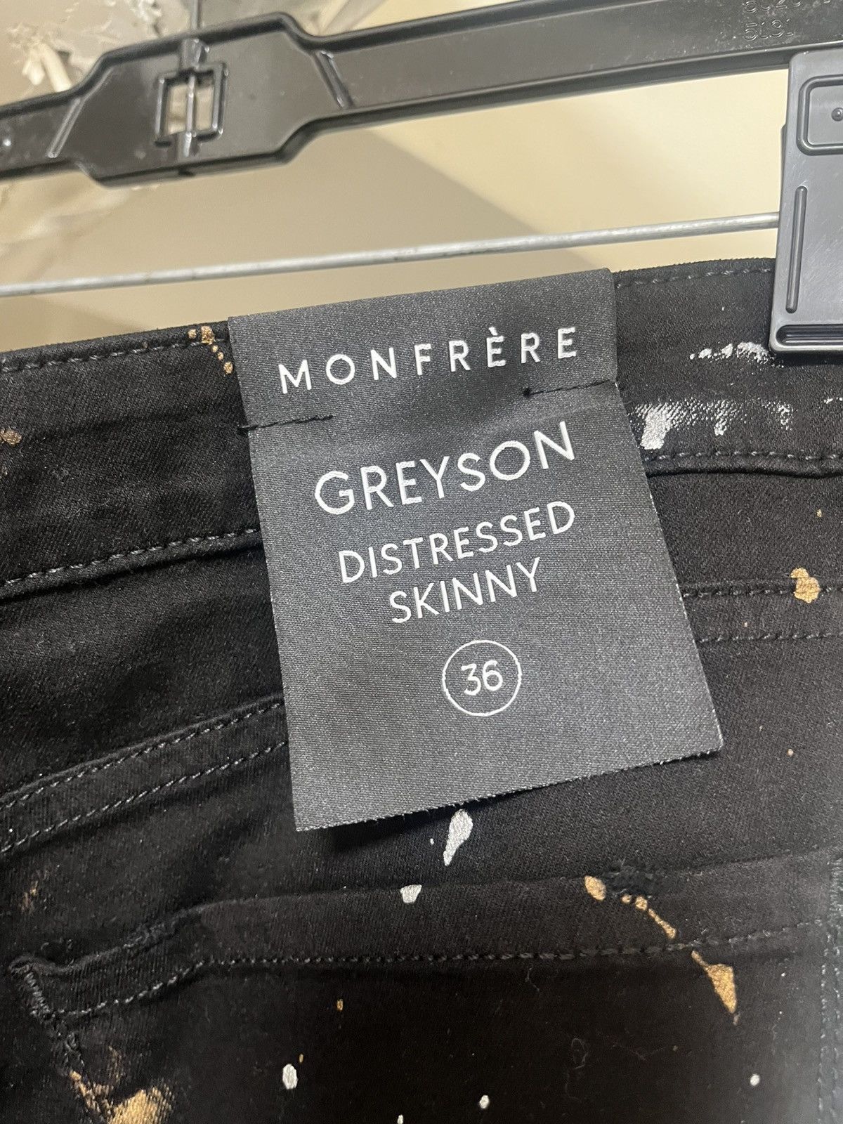 MONFRERE Monfrere Soho Di Noir Distressed Skinny Greyson Jeans Sz 36 Size US 36 / EU 52 - 12 Thumbnail