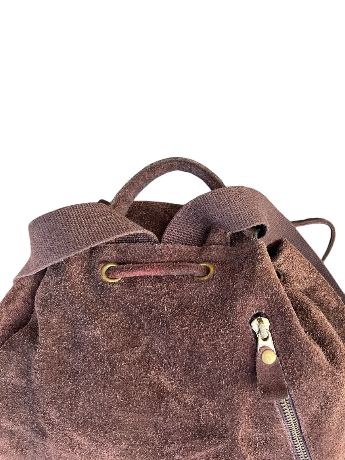 Leather Vintage 90s VIA DEMIZON Japan Suede Leather Backpack Bag Size ONE SIZE - 11 Thumbnail