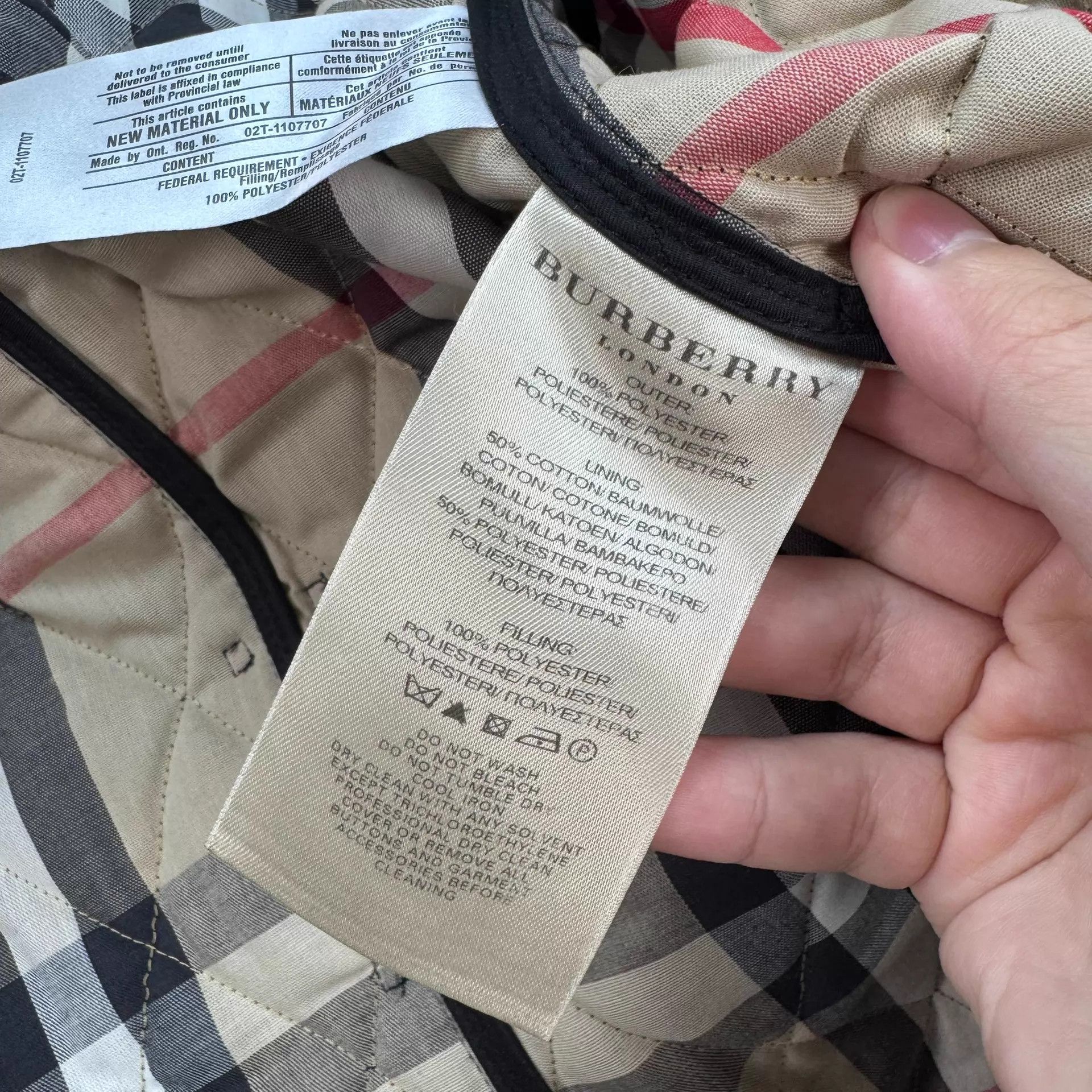 Burberry Burberry quilted black check padded coat UK8 98 new Size S / US 4 / IT 40 - 7 Thumbnail