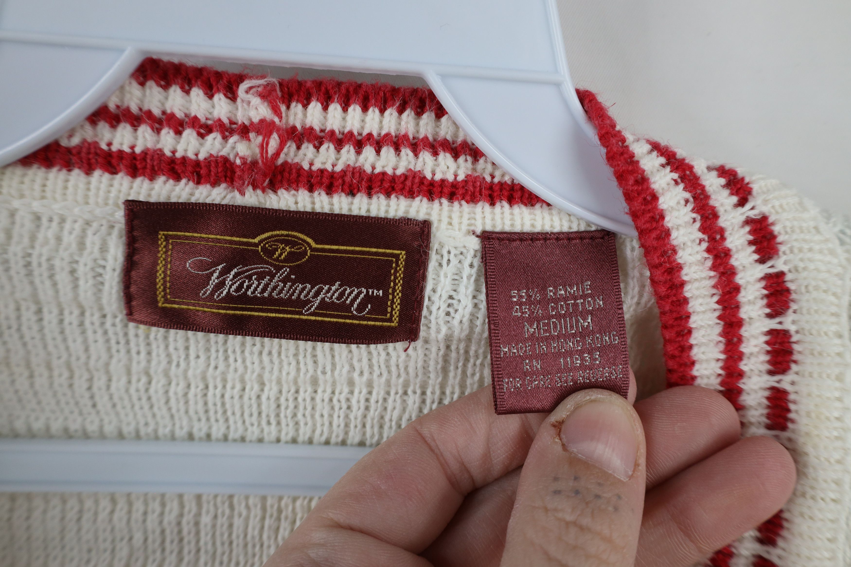 Vintage Vintage 90s Streetwear Ribbed Knit Cardigan Sweater White Size M / US 6-8 / IT 42-44 - 7 Thumbnail