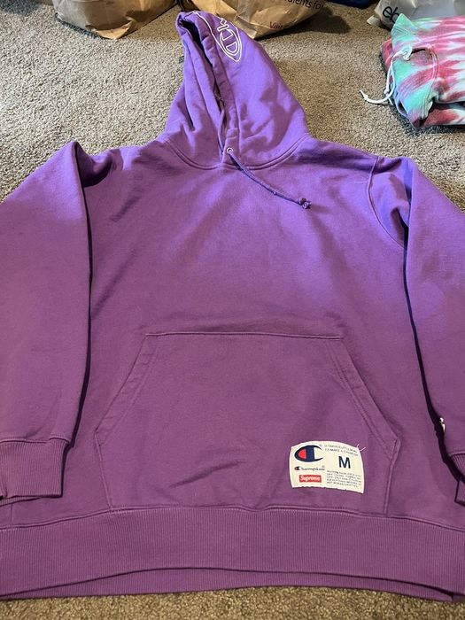 Supreme Supreme Champion Purple Hoodie Sweatshirt | Grailed
