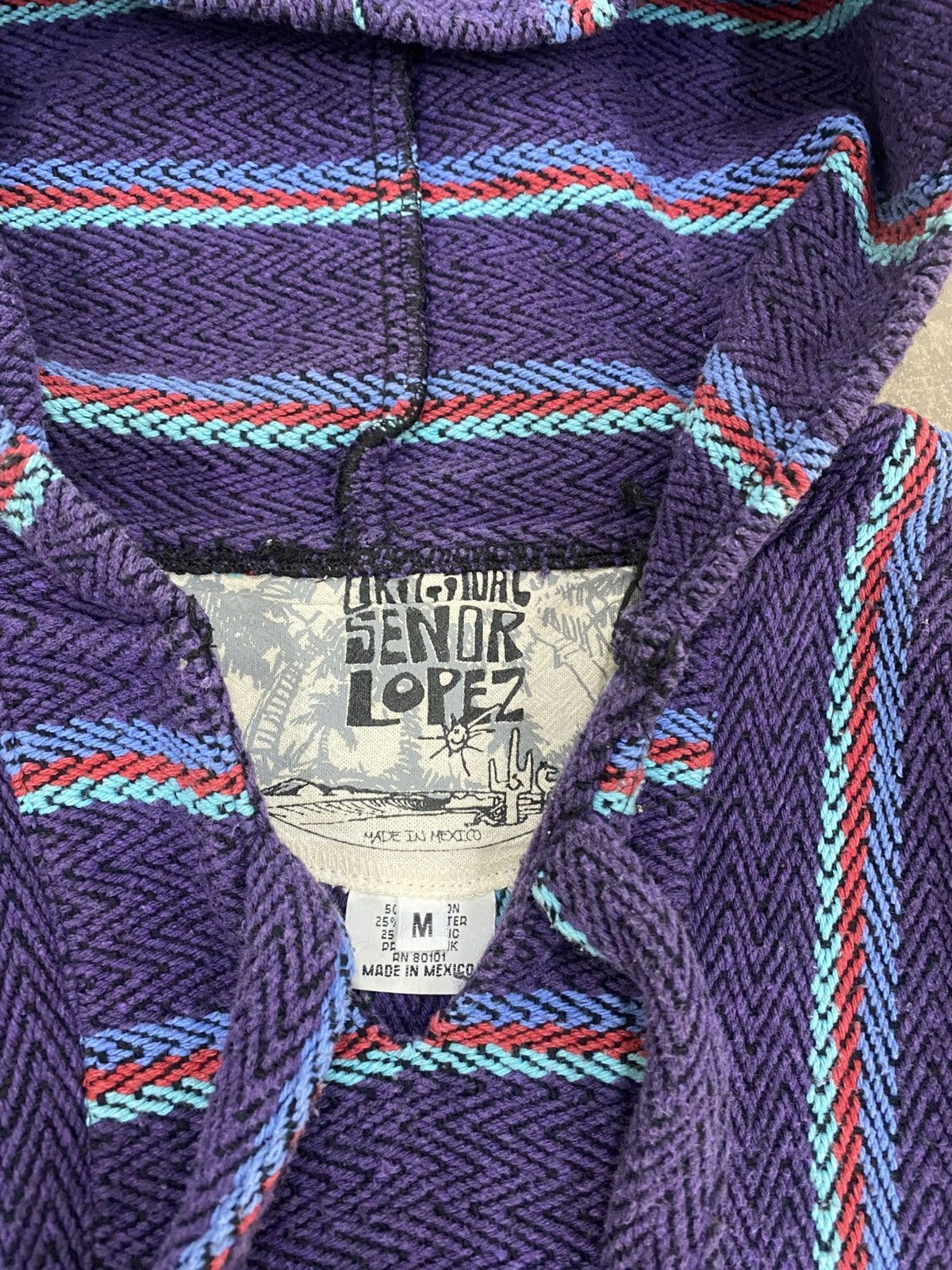 Vintage VINTAGE BAJA MEXICAN HOODIE HEAVY KNIT 90s Size M / US 6-8 / IT 42-44 - 7 Thumbnail