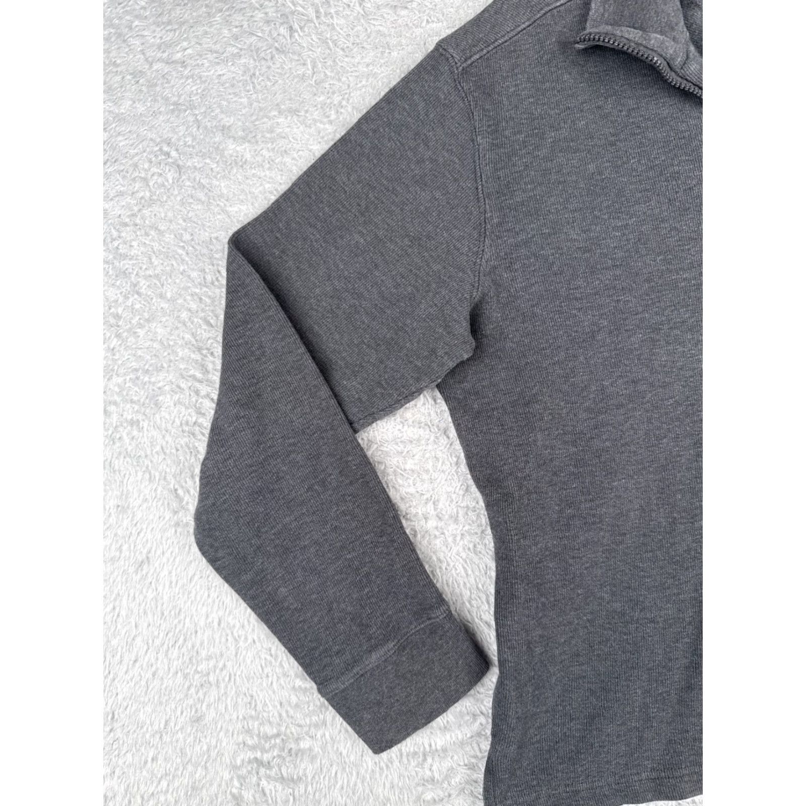 Vintage US Polo Assn Sweater Men L Gray 1/4 Zip Mock Neck 100% Cotton Knit Pullover Regular Size L Mens Size US L / EU 52-54 / 3 - 3 Thumbnail