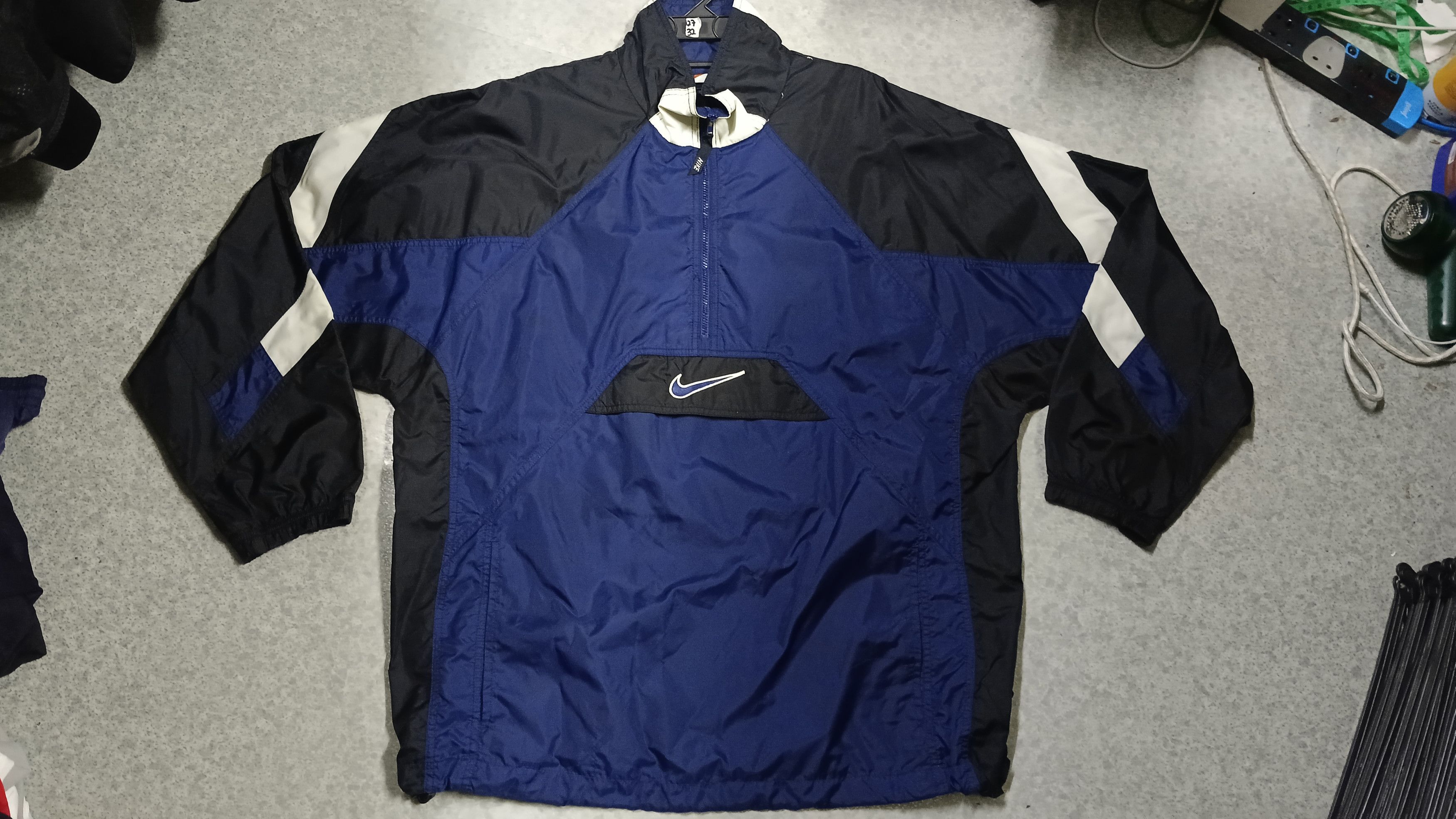 Nike × Vintage 🔥 Vintage Nike Halfzipper Centre Logo Windbreaker Size US L / EU 52-54 / 3 - 3 Thumbnail