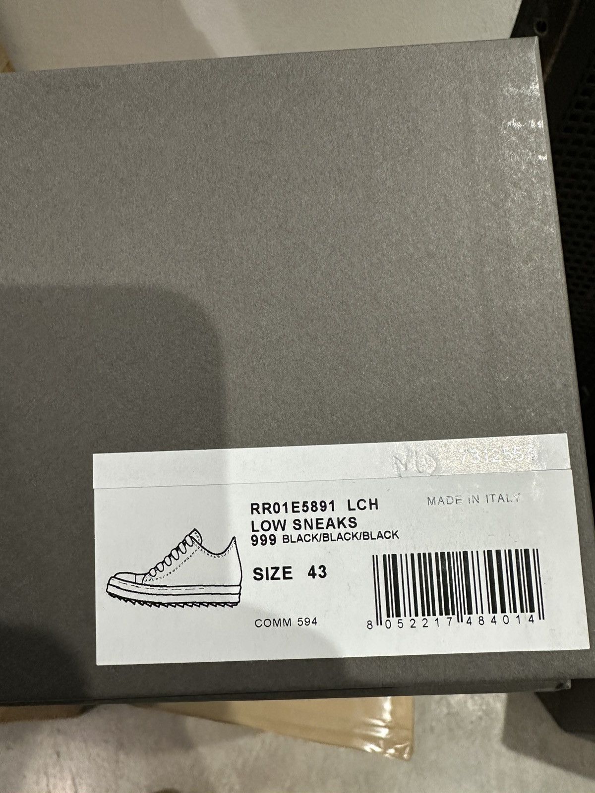 Rick Owens RICK OWENS - Low Sneaks Black Black Size US 10 / EU 43 - 8 Thumbnail