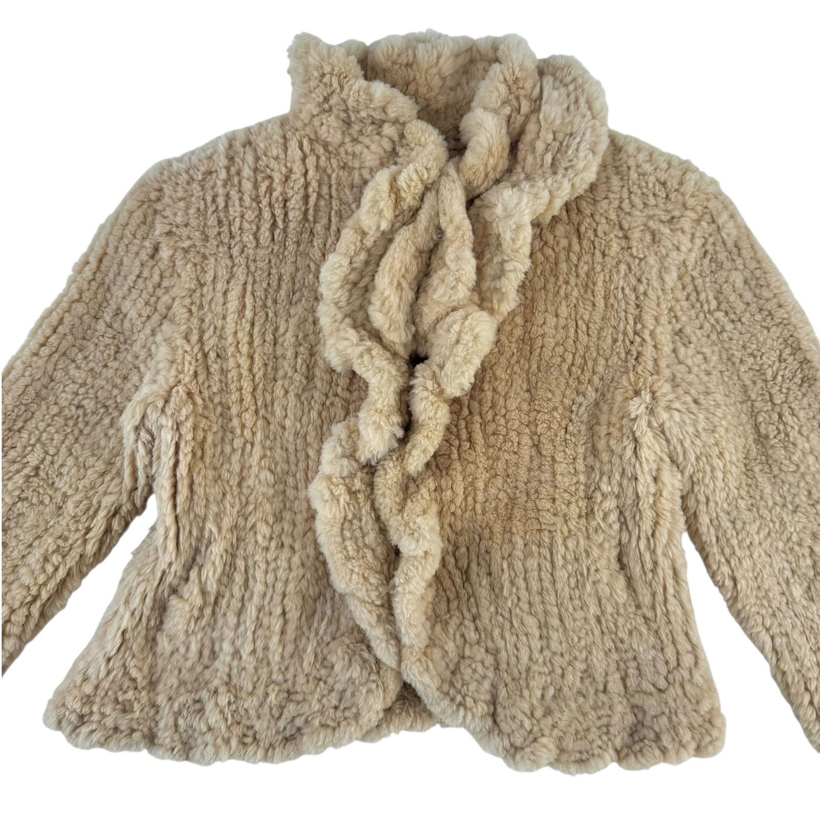 Salvatore Ferragamo Ferragamo Shearling Ruffle Jacket Size S / US 4 / IT 40 - 5 Thumbnail
