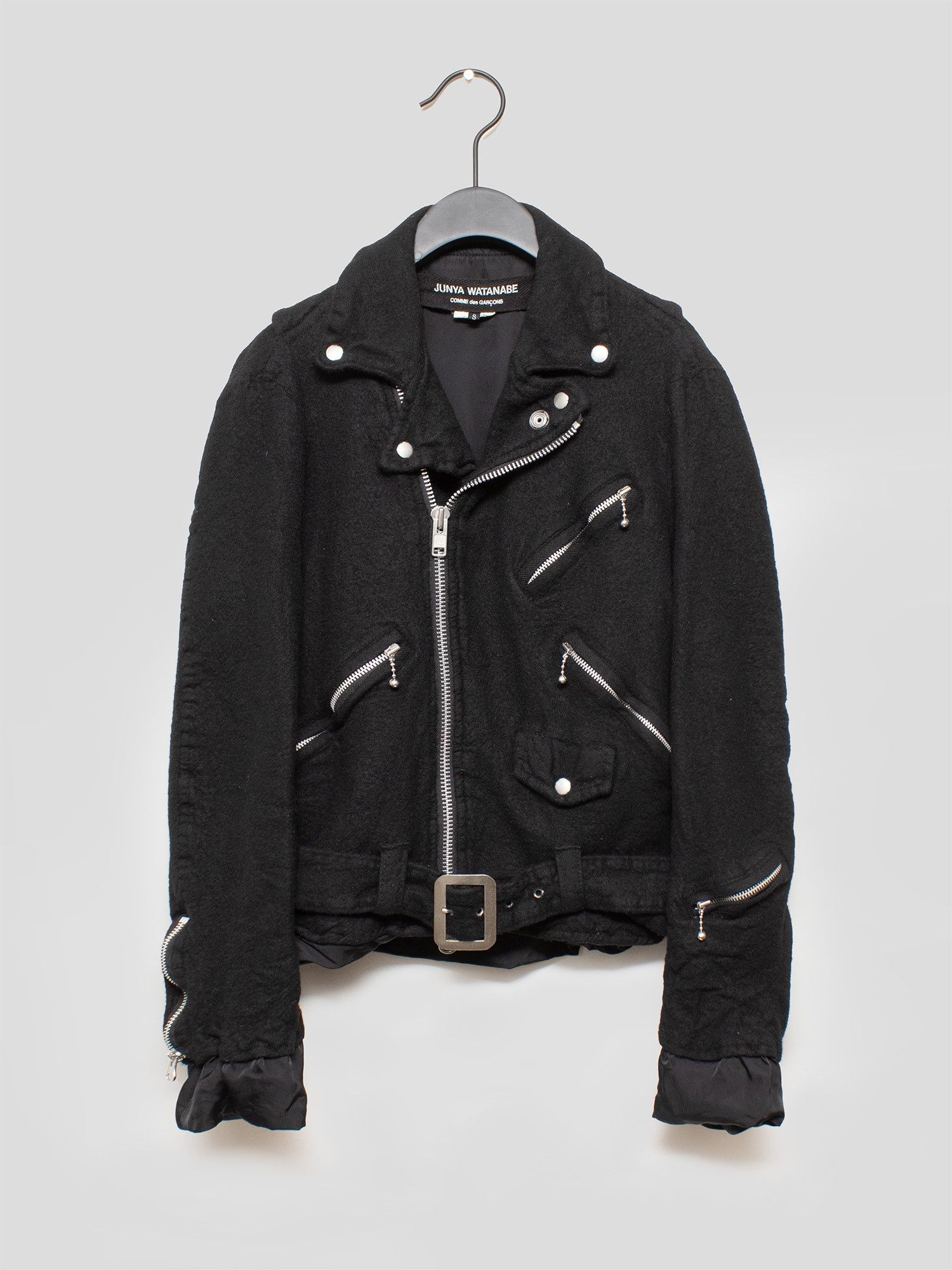Junya Watanabe Junya Watanabe AW07 Felted Wool Biker Jacket Size US S / EU 44-46 / 1 - 1 Thumbnail