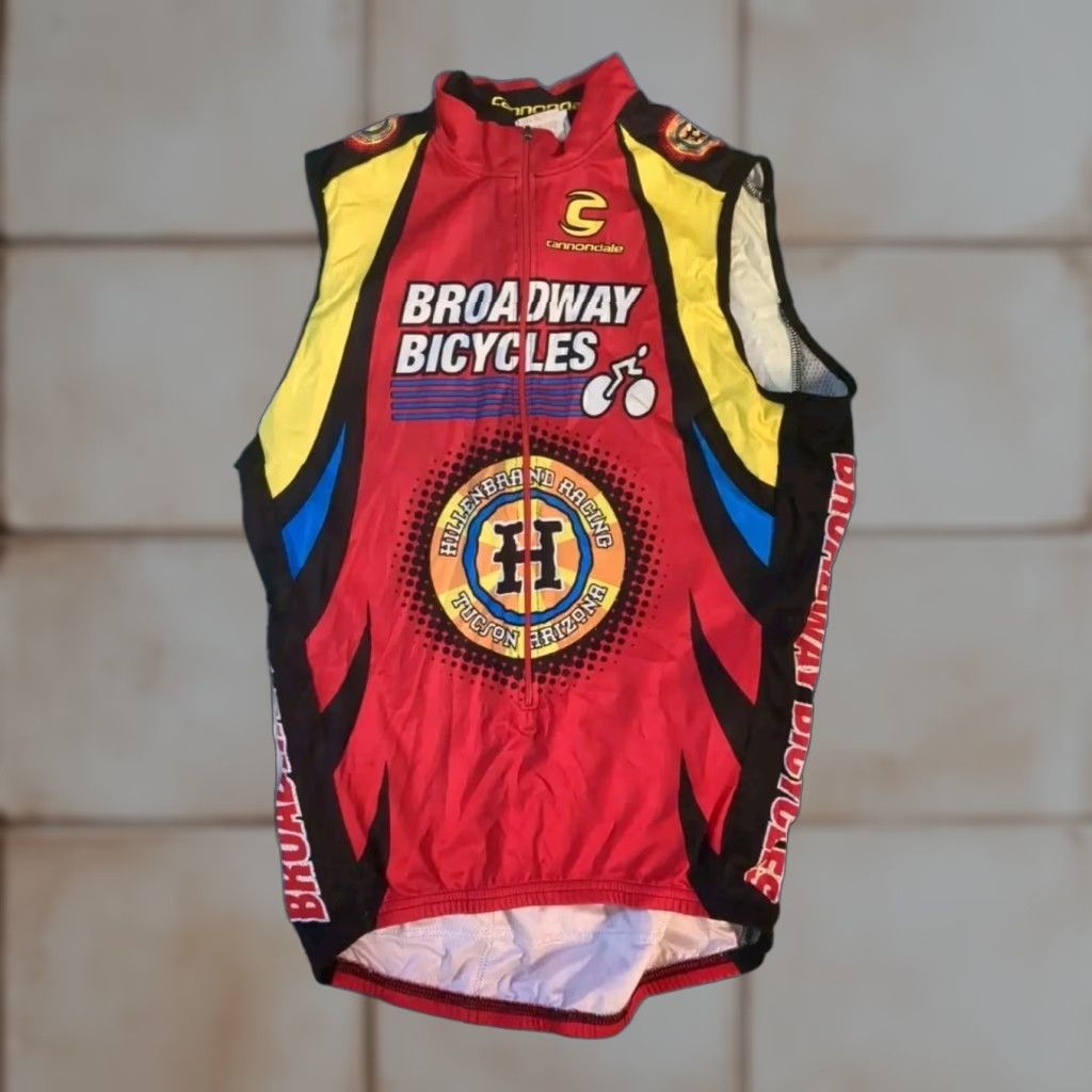 Vintage VINTAGE Cannondale Medium Cycling Bike Racing Zip Jersey Shirt Red Broadway Bikes Size US M / EU 48-50 / 2 - 1 Thumbnail