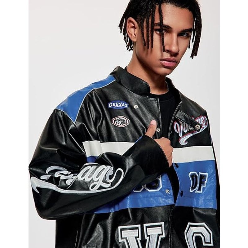 Other Leather Racing Varsity Jackets Oversized Vintage Letterman Size M / US 6-8 / IT 42-44 - 3 Thumbnail