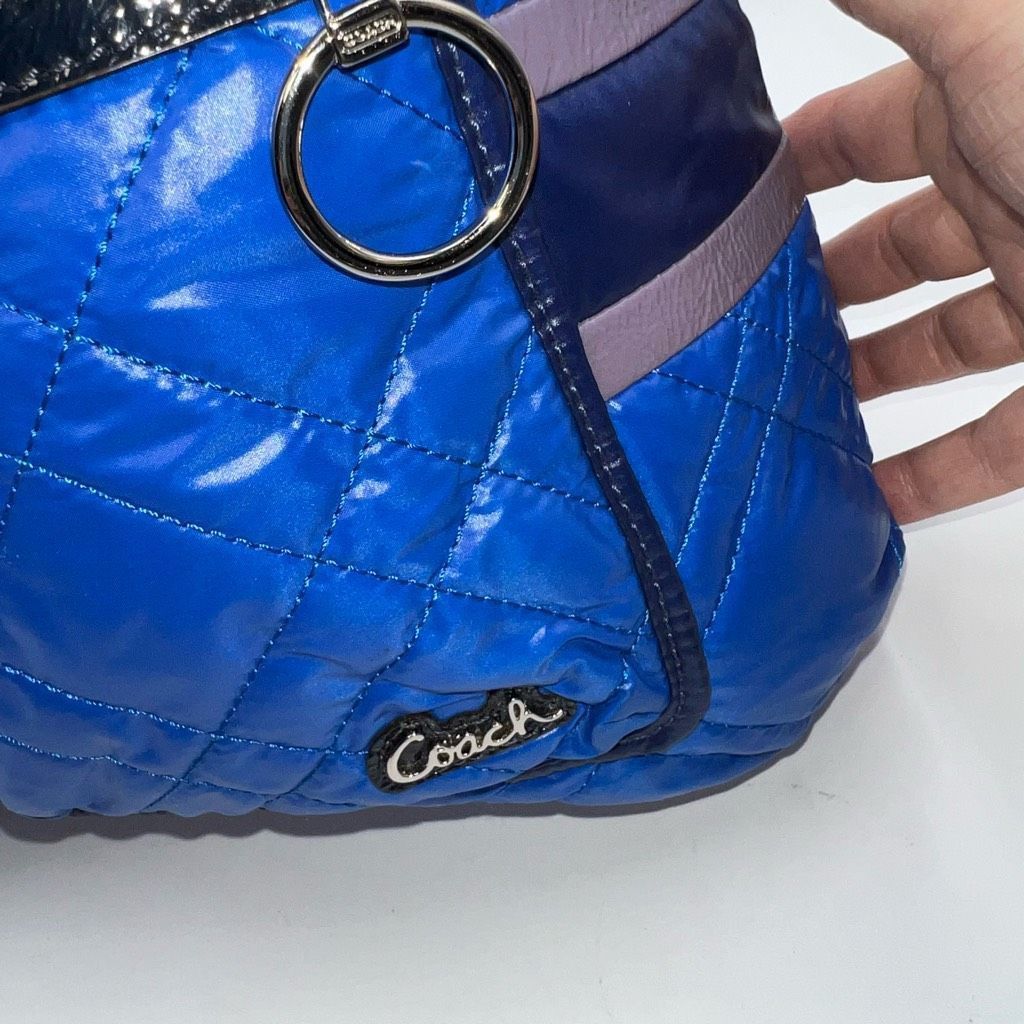 Coach Coach RARE Poppy Blue Ice Ski Bunny Glam Tote with Two Acrylic Tags Size ONE SIZE - 9 Thumbnail