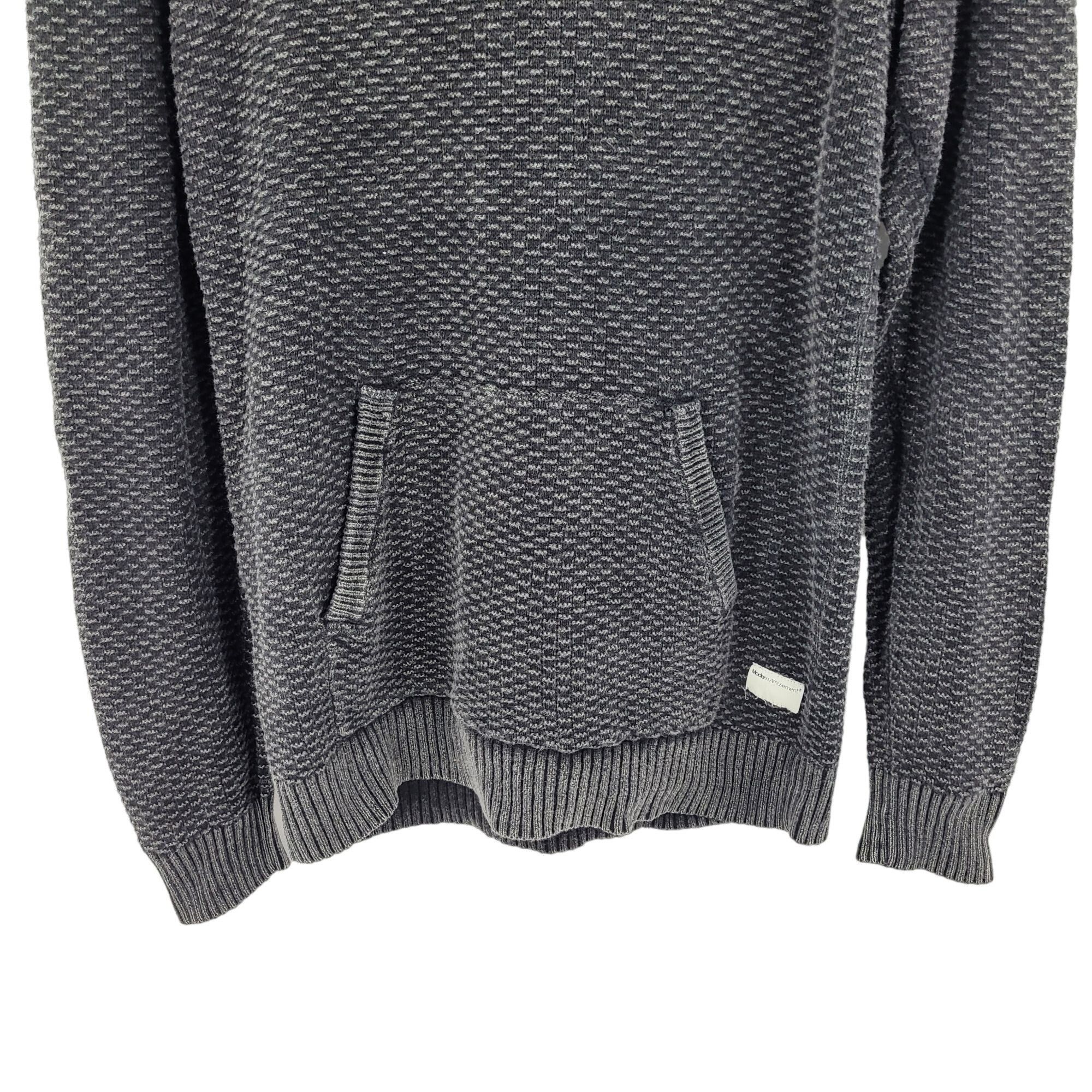 Modern Amusement Modern Amusement Grey Knit Pullover Hoodie M Textured Grunge Size US M / EU 48-50 / 2 - 6 Thumbnail