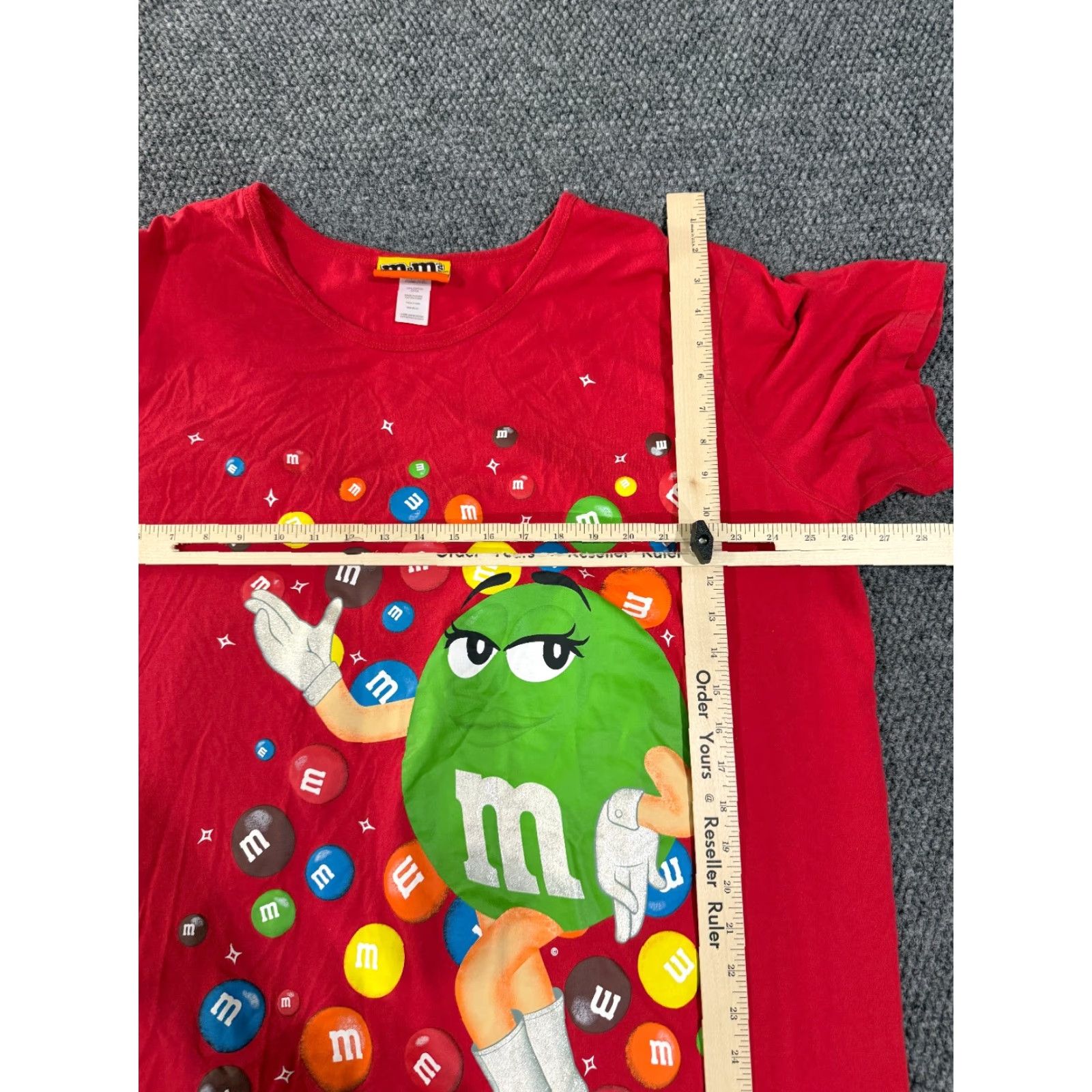 Vintage M&M's Nightgown Womens 1X Red Graphic Cartoon Sleep Shirt Lounge Pajama Top Knit Cotton Short Sleeve Camisole Style Lightweight Size XL / US 12-14 / IT 48-50 - 3 Thumbnail
