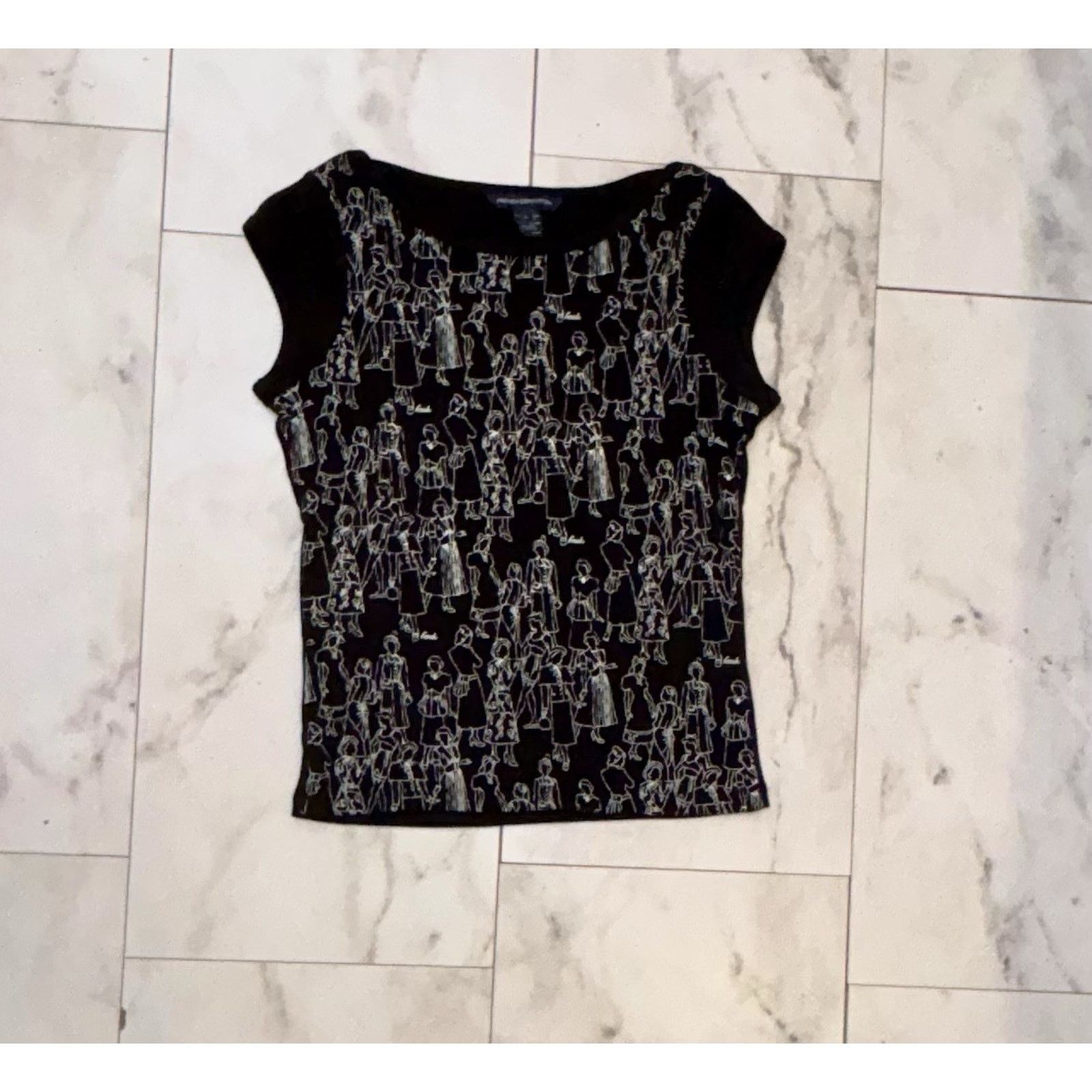 French Connection French Connection Black & White Abstract People Size L / US 10 / IT 46 - 8 Thumbnail