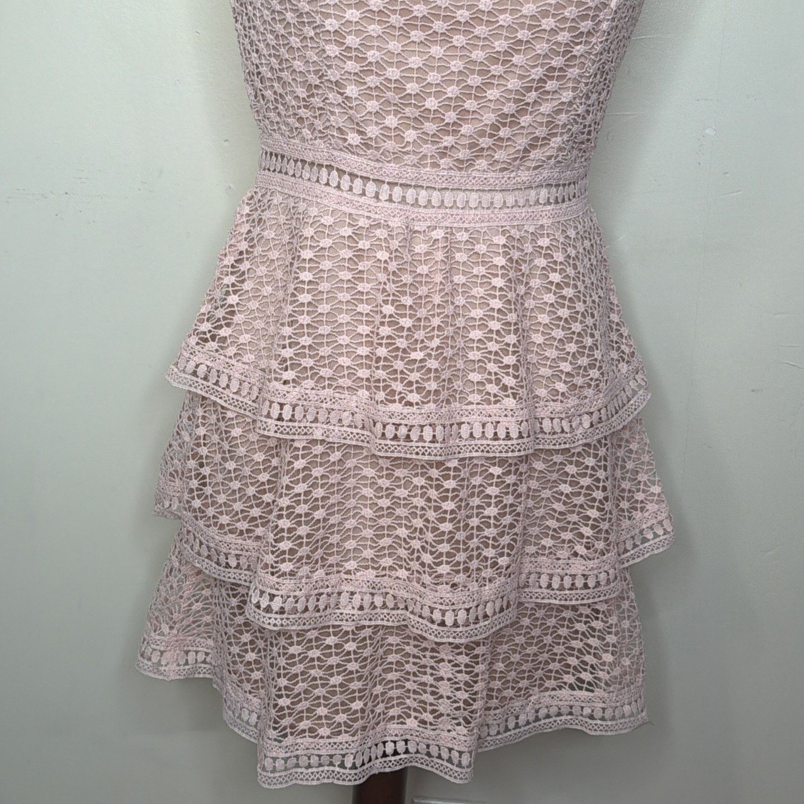 Other AX PARIS size 10 Fits size 8 Model High Neck LaceDress PINK Size L / US 10 / IT 46 - 3 Thumbnail