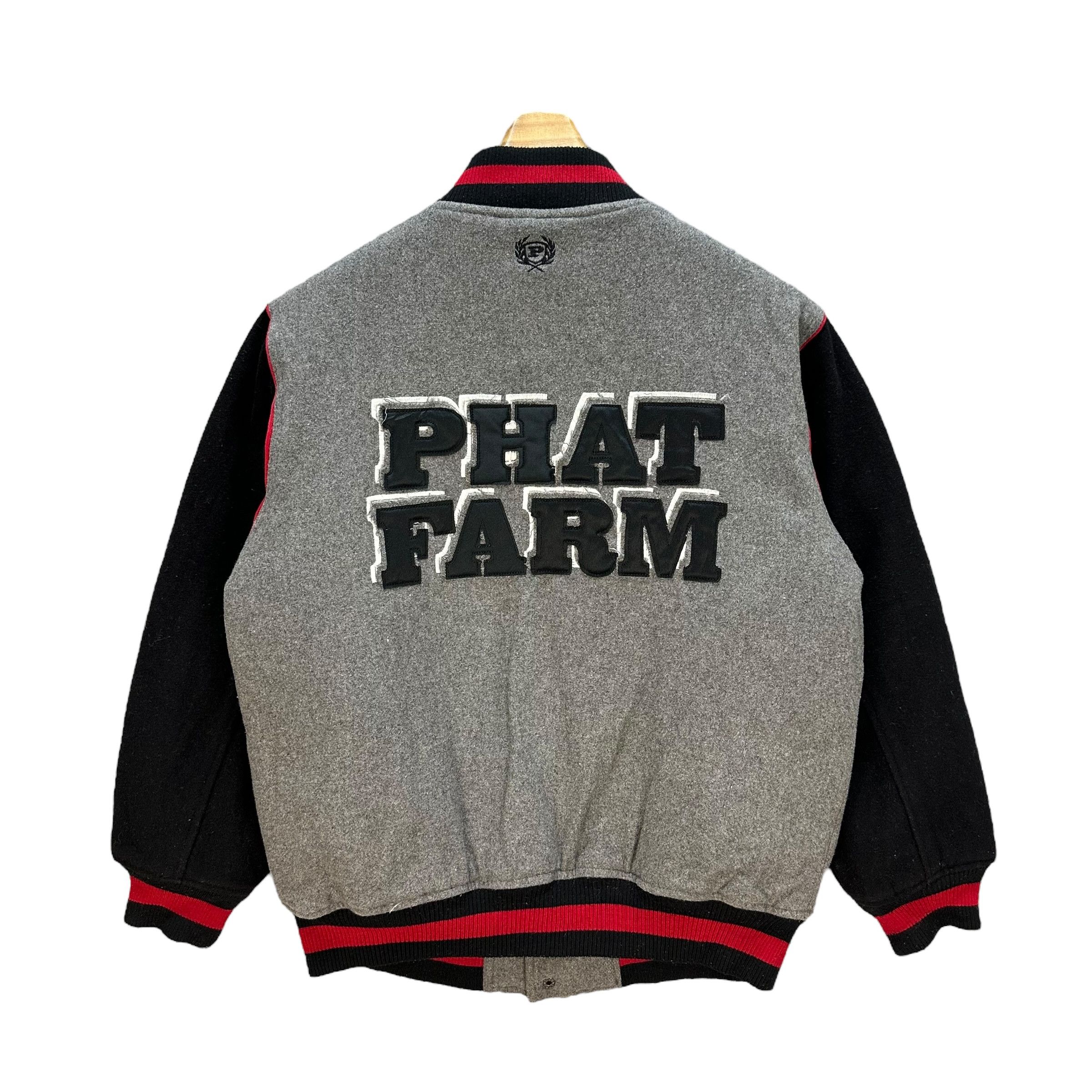 Phat Farm PHAT FARM Spellout Big Logo Wool Varsity Jacket #A53-1229 Size US M / EU 48-50 / 2 - 1 Thumbnail