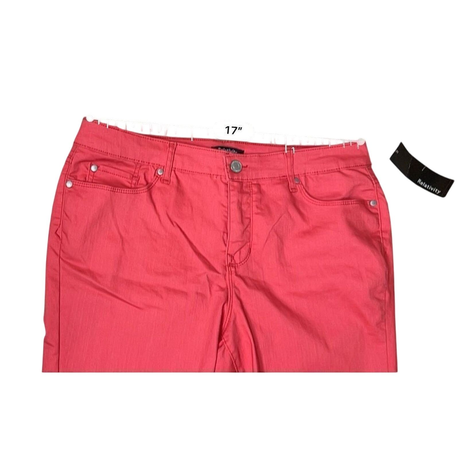Other Relativity 5 Pocket Cropped Jeans 16 Pink NWT Cottage Casual Size 38" / US 16 / IT 52 - 2 Thumbnail