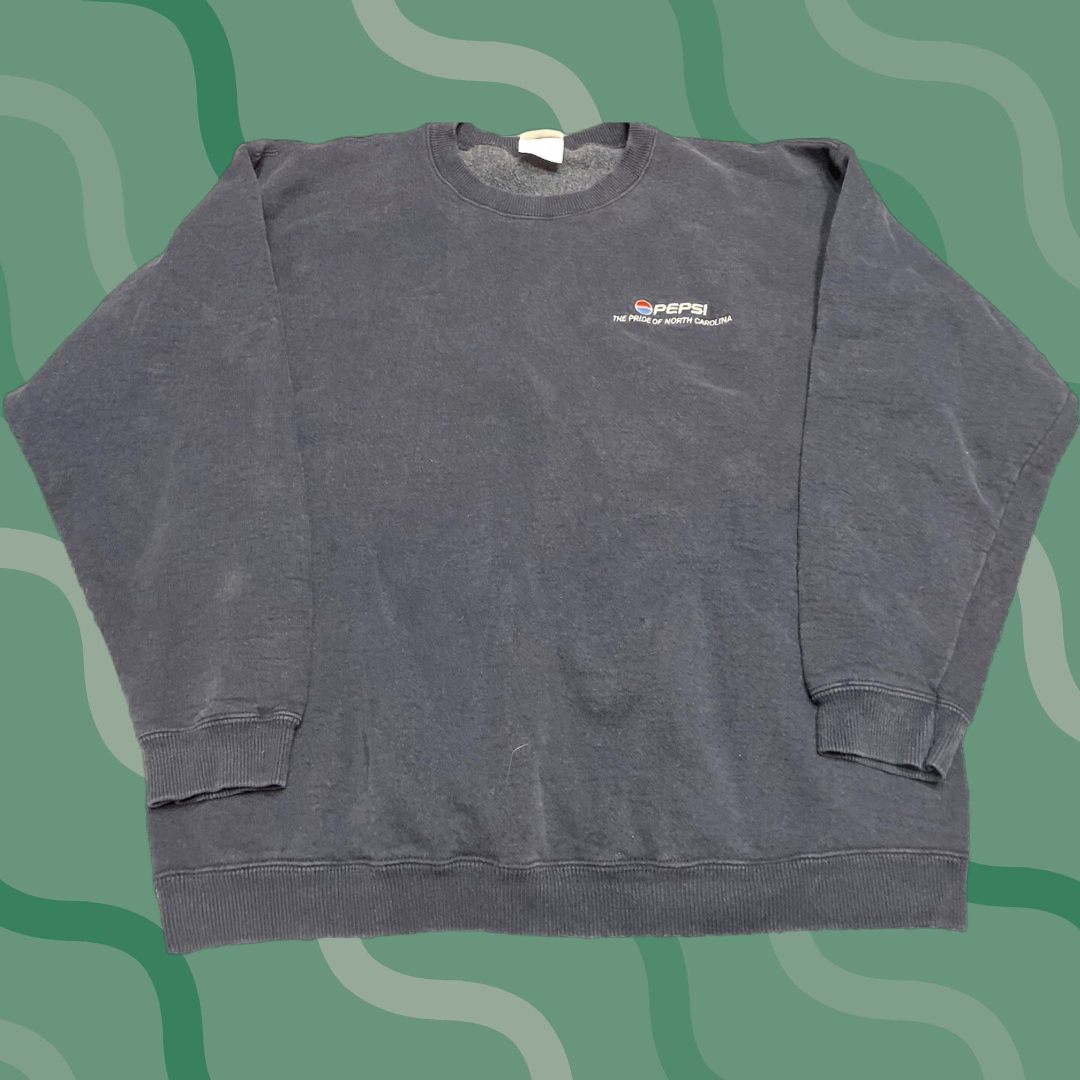 Logo 7 VINTAGE Pepsi Logo Sweatshirt 90s Cotton Polyester Blue L Unisex Adults Crew Neck Embroidered Logo K5 Size US L / EU 52-54 / 3 - 1 Thumbnail