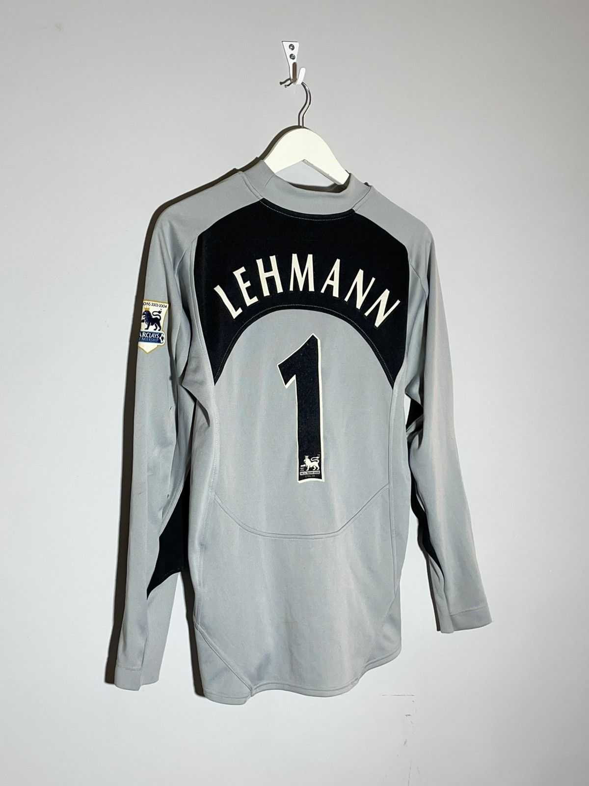 Image of 1 Lehmann Arsenal Fc 2004/05 Goalkeeper Nike Football Shirt in Grey, Men's (Size Small)