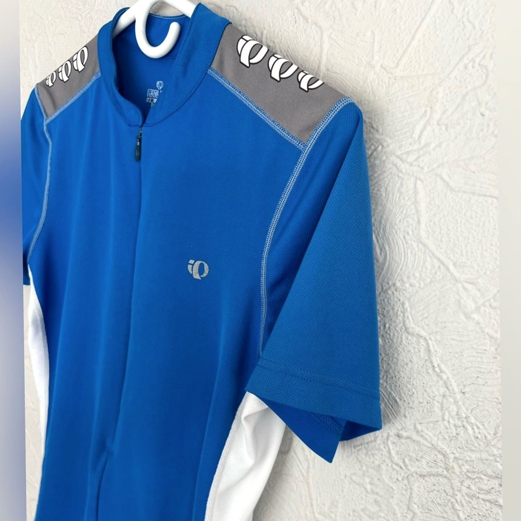 PEARL iZUMi Pearl Izumi Mens M Blue Select Cycling Jersey White Zip Series EUC Size US M / EU 48-50 / 2 - 3 Thumbnail