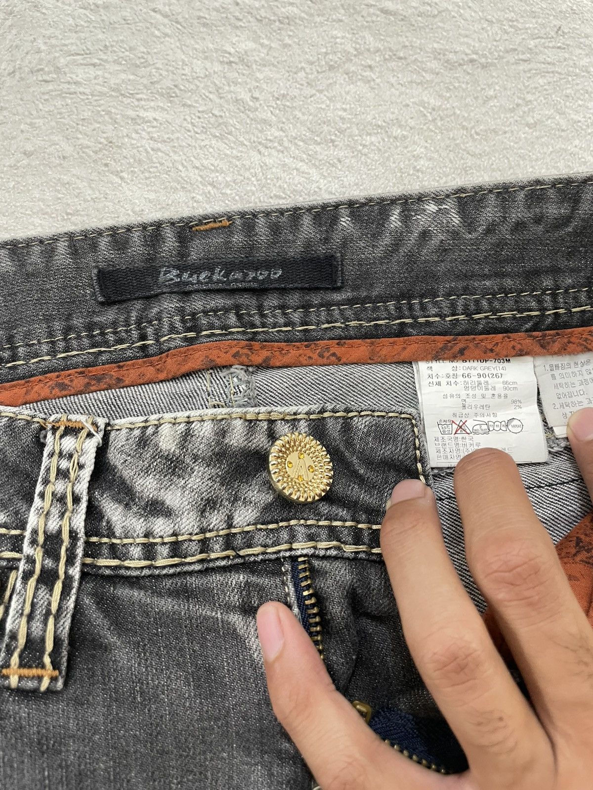 Japanese Brand 00s Buckaro Flare Denim Mudwash Grey Y2K Japan Size US 28 / EU 44 - 7 Thumbnail