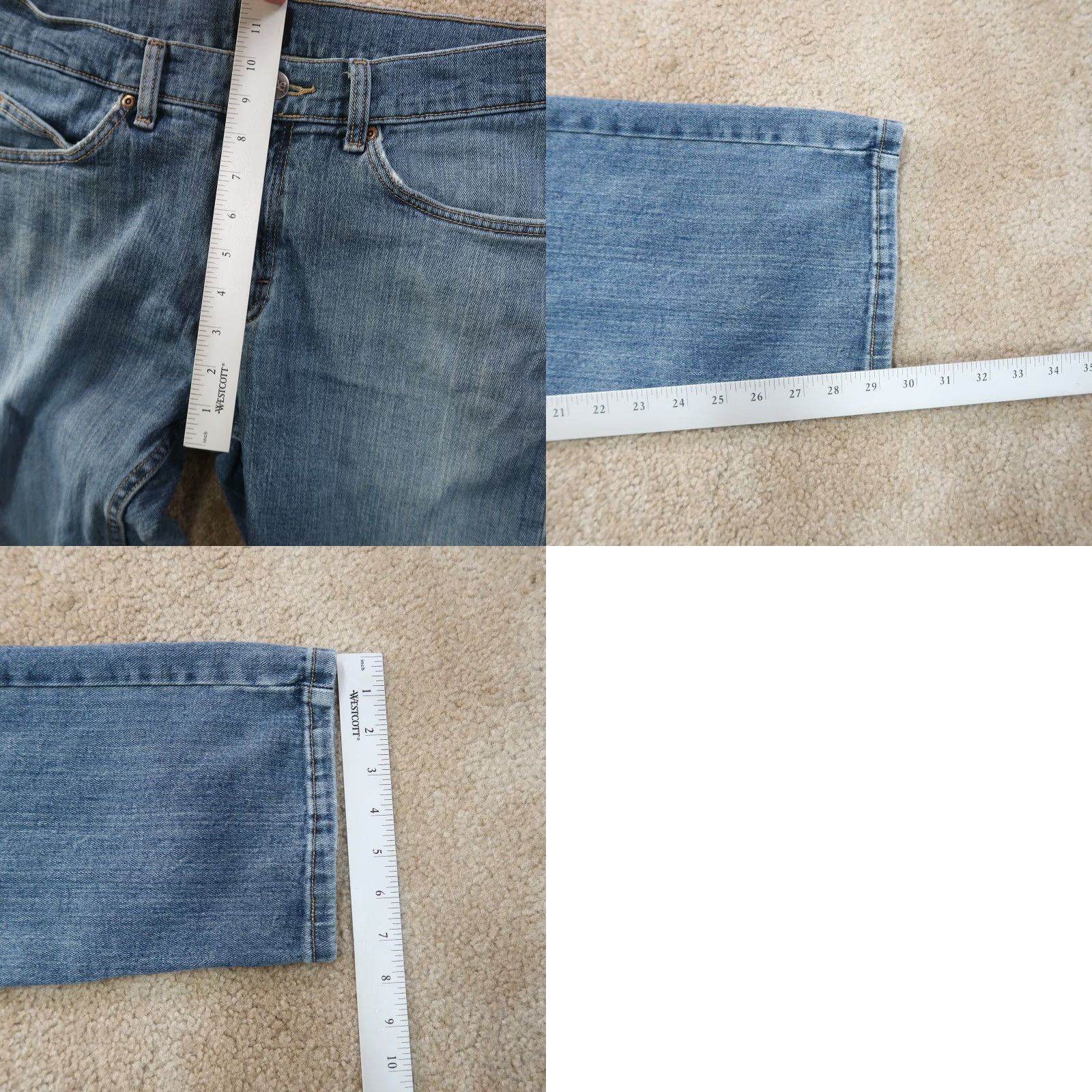 Lee Lee Jeans Regular Straight Leg Mens 33x30 Blue Denim 5-Pocket Zipper Jeans Regular Mens Size US 33 - 8 Thumbnail
