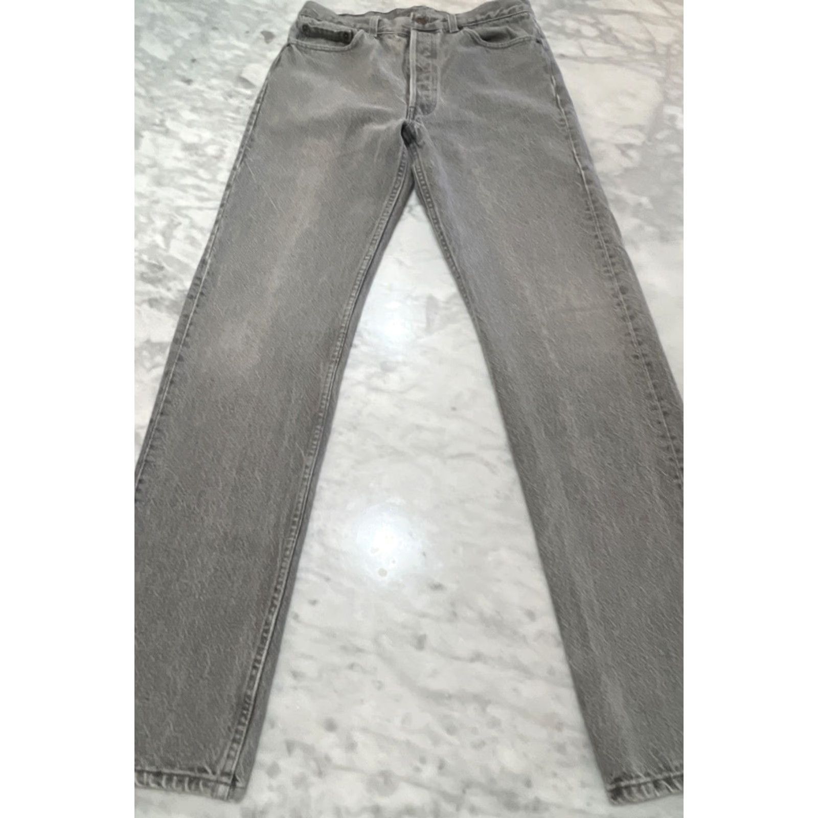 Levi's VINTAGE Levi’s 501 Jeans Men Gray 30x32 Button Fly Straight Made USA USA 5-Pocket 1970s Size US 30 / EU 46 - 2 Thumbnail