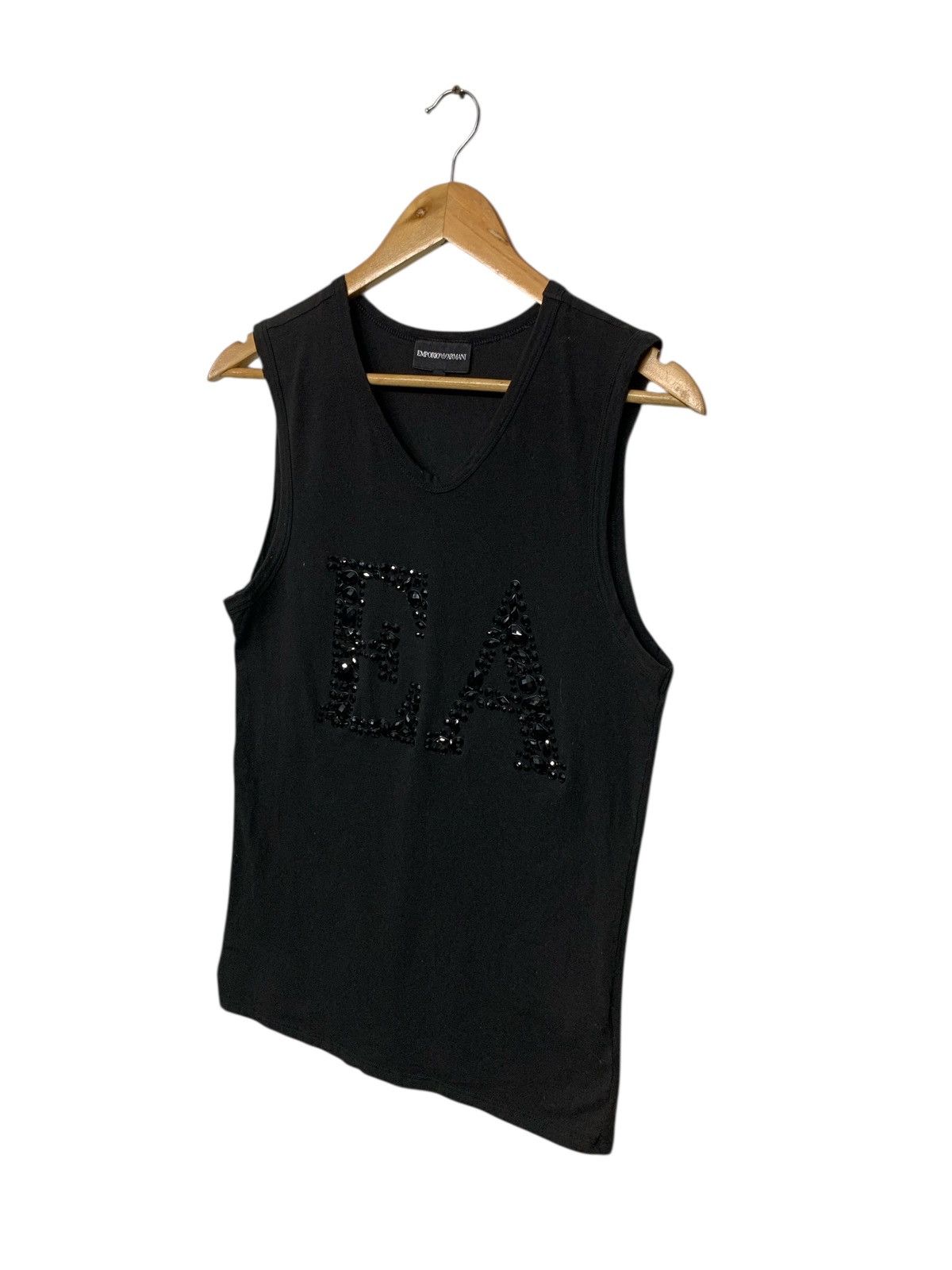 Emporio Armani Rare Emporio Armani Bling Bling Big Logo Tank Tops Size L / US 10 / IT 46 - 2 Thumbnail