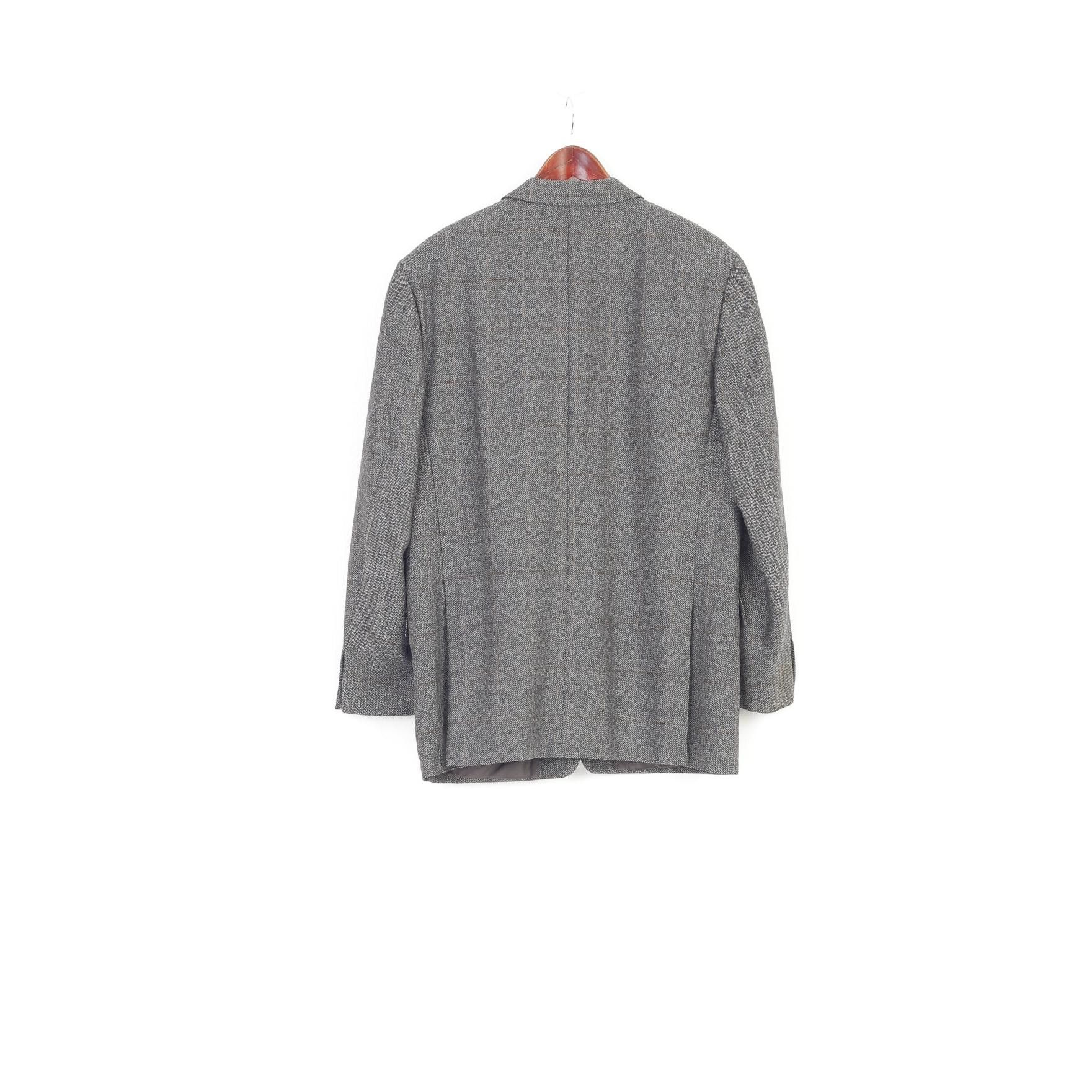 Vintage Desch Men 42 52 Blazer Wool Grey Breasted Jacket 1222 Size 42R - 6 Thumbnail