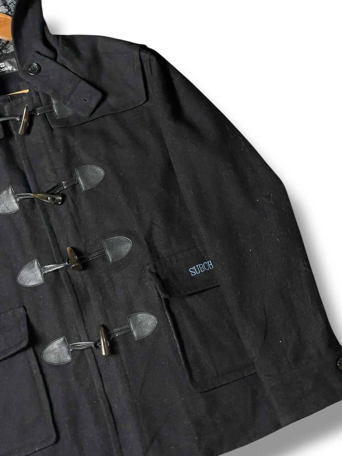 Japanese Brand × Vintage SUBCIETY Brand Wool Duffle Hooded Jacket (110) Size US XL / EU 56 / 4 - 2 Thumbnail